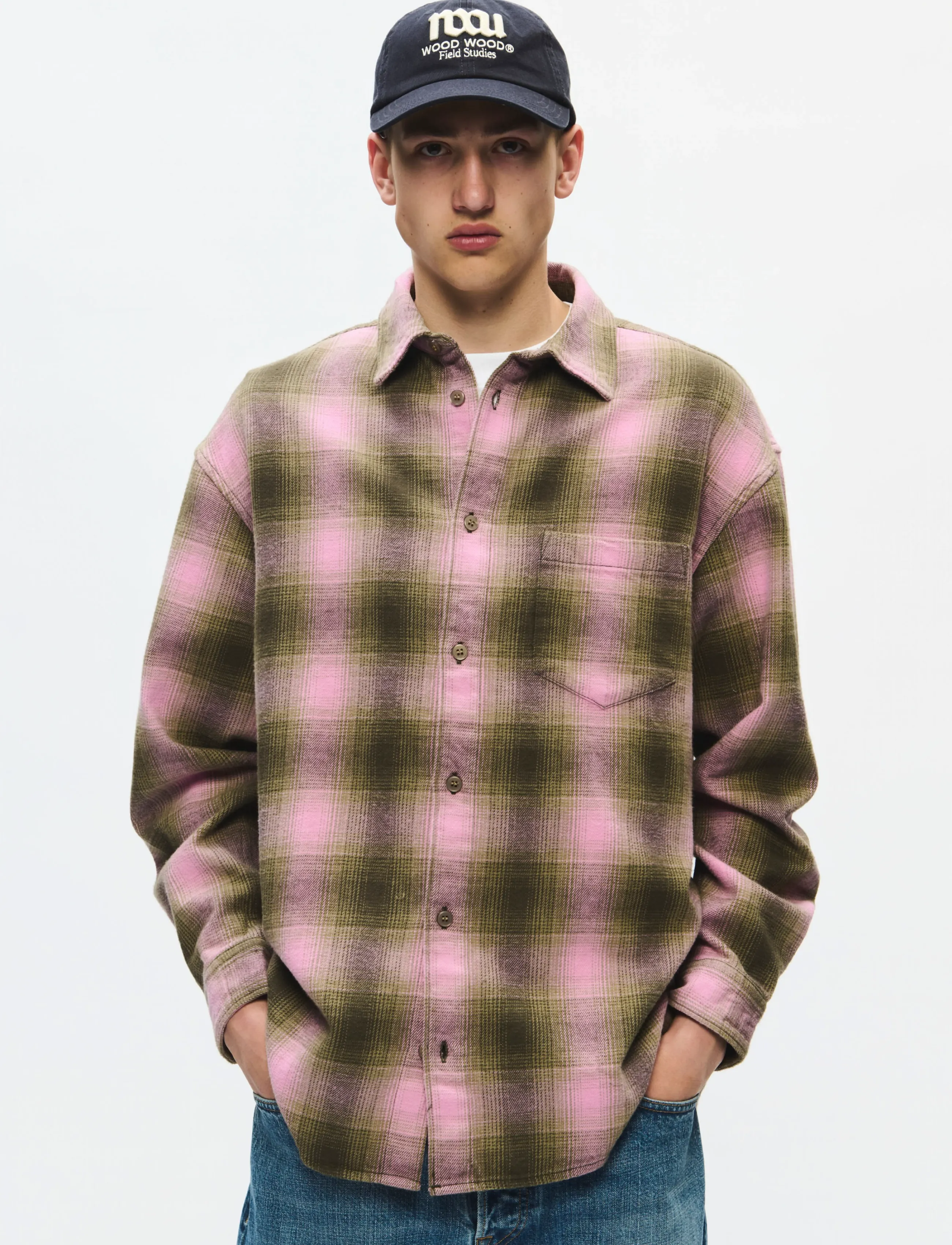WOOD WOOD WWCarter shirt 25282 - Flannel shirts - DEEP DEPTHS CHECK / khaki/green
