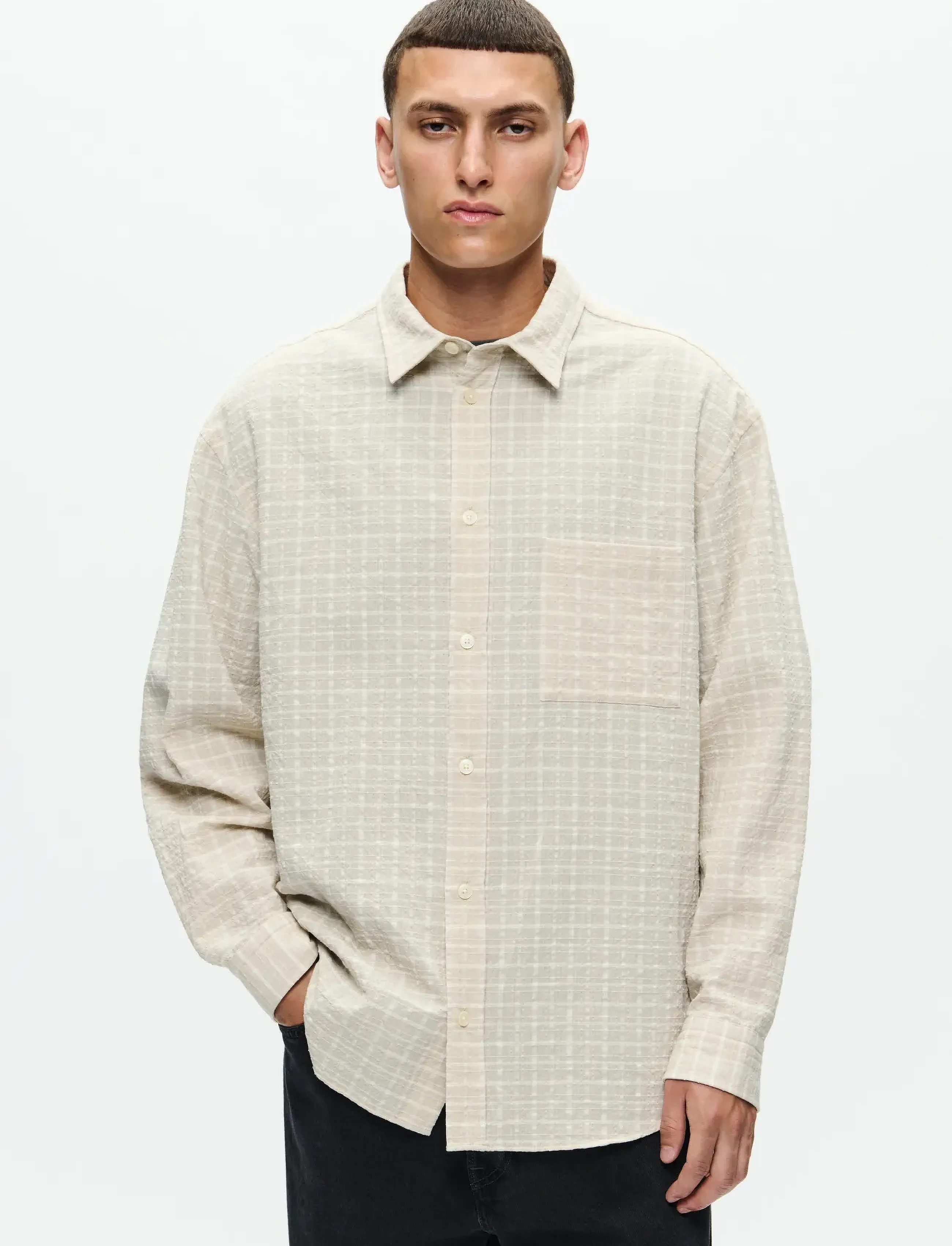 WOOD WOOD WWCarter shirt 25309 - Skjorter - MOONSTRUCK / beige