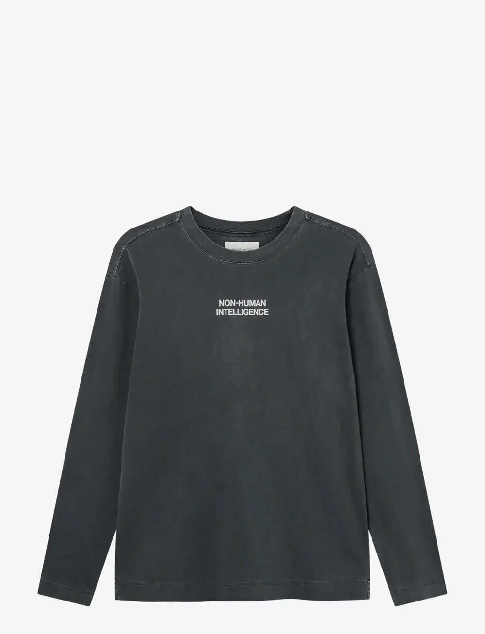 WOOD WOOD - WWRyan x crew neck intel 25207 - pikkade varrukatega t-särgid - washed black - 1