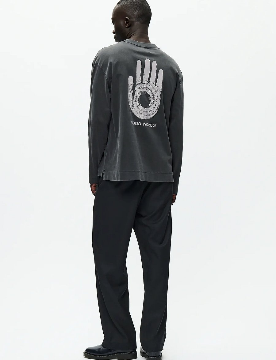 WOOD WOOD - WWRyan x crew neck intel 25207 - washed black - 4