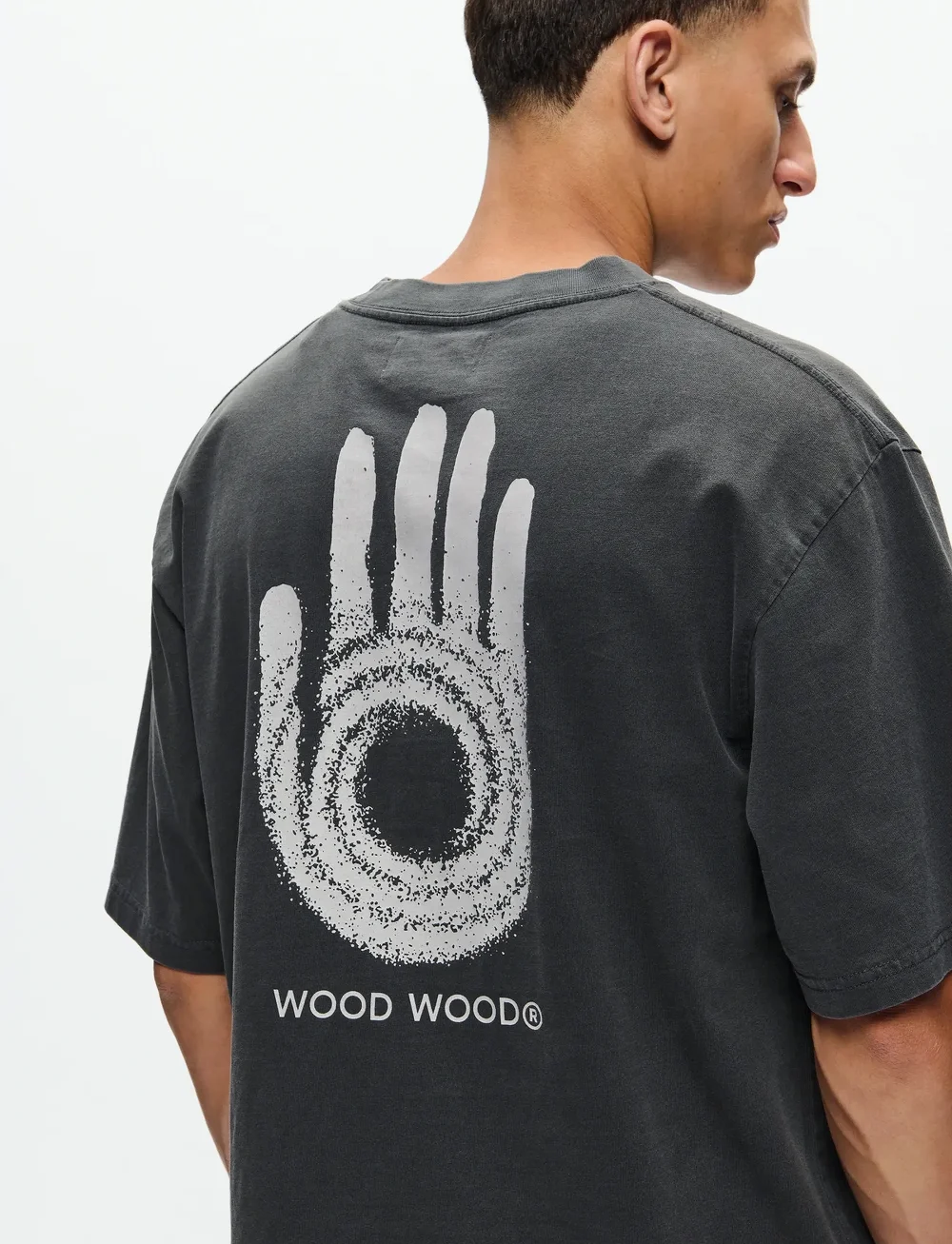 WOOD WOOD - WWGary tee intel 25207 - kortärmade t-shirts - washed black - 0