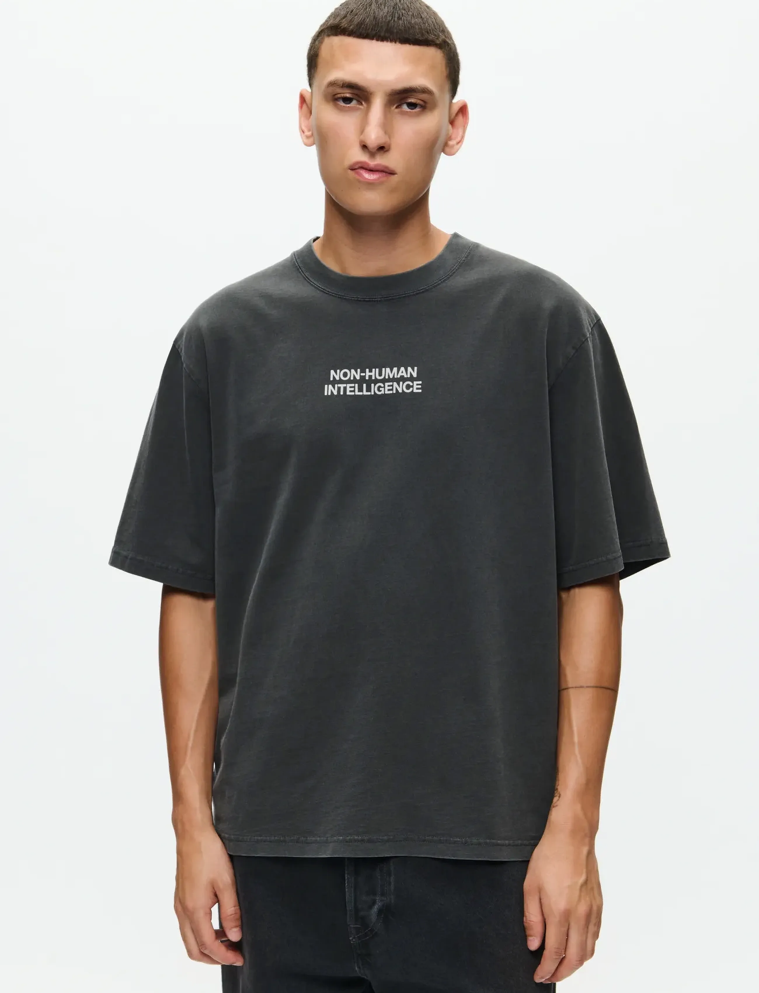 WOOD WOOD - WWGary tee intel 25207 - kortermede t-skjorter - washed black - 3