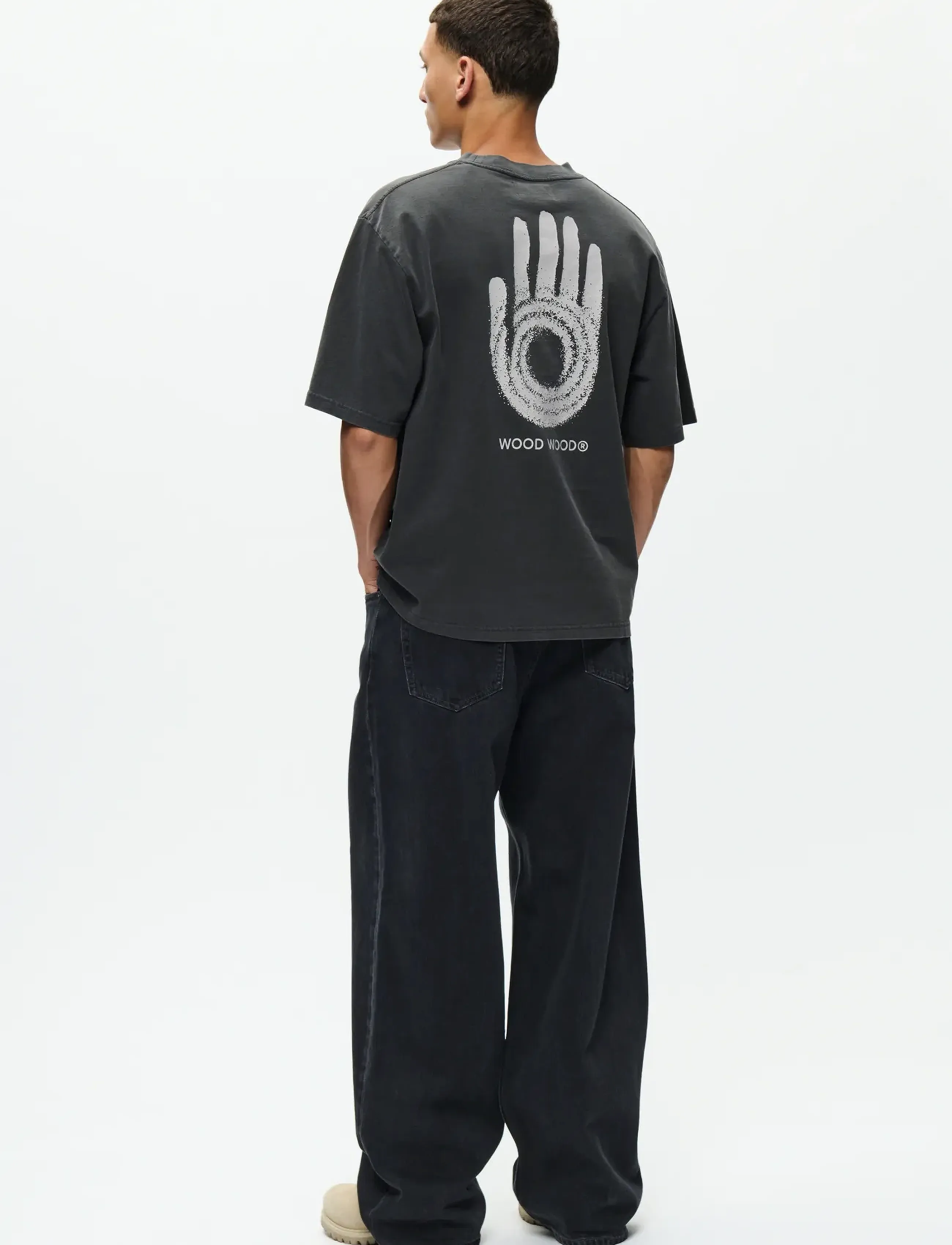 WOOD WOOD - WWGary tee intel 25207 - kurzärmelig - washed black - 5