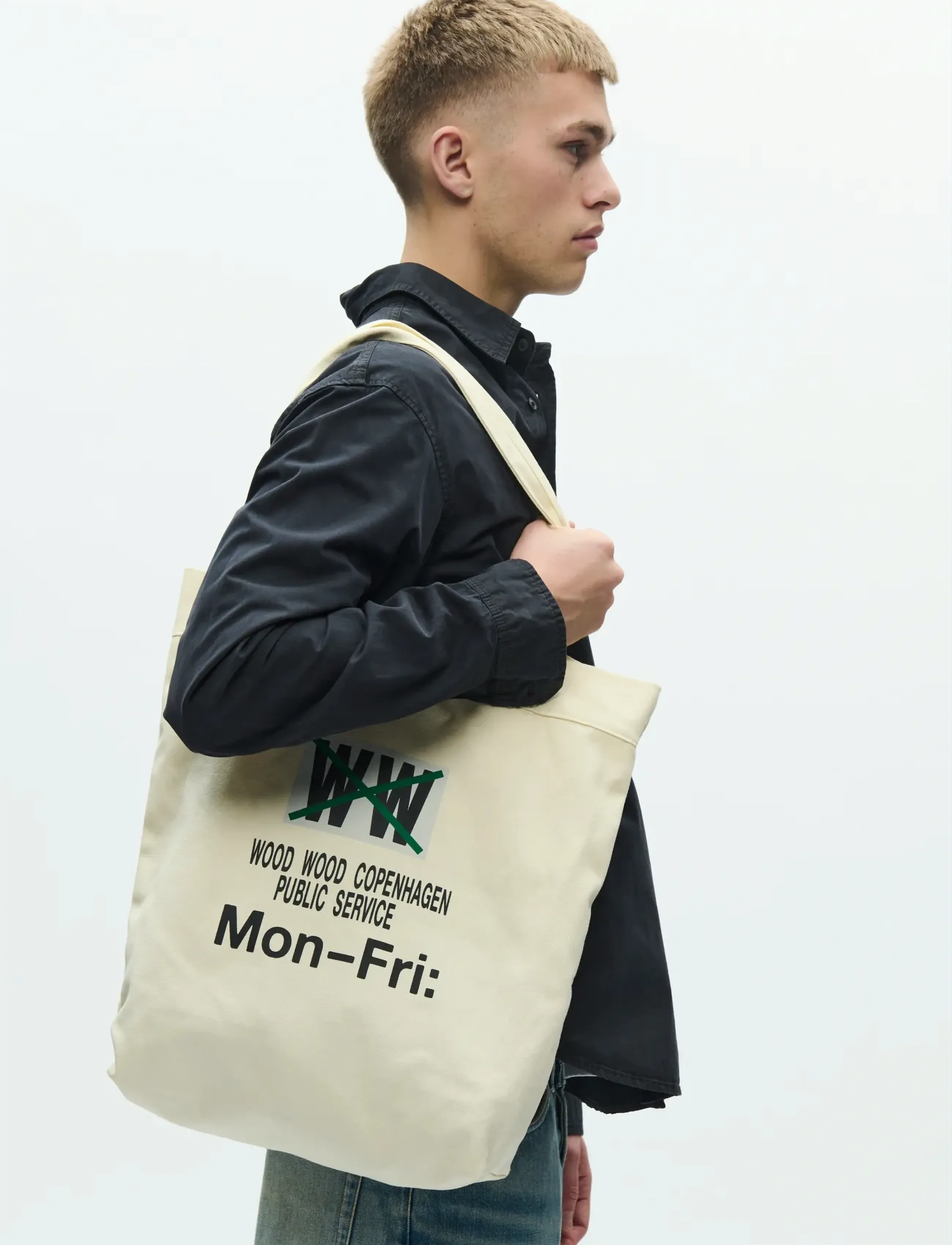 WOOD WOOD WWZion mon-fri tote 25306 - Bags - OFF WHITE / cream