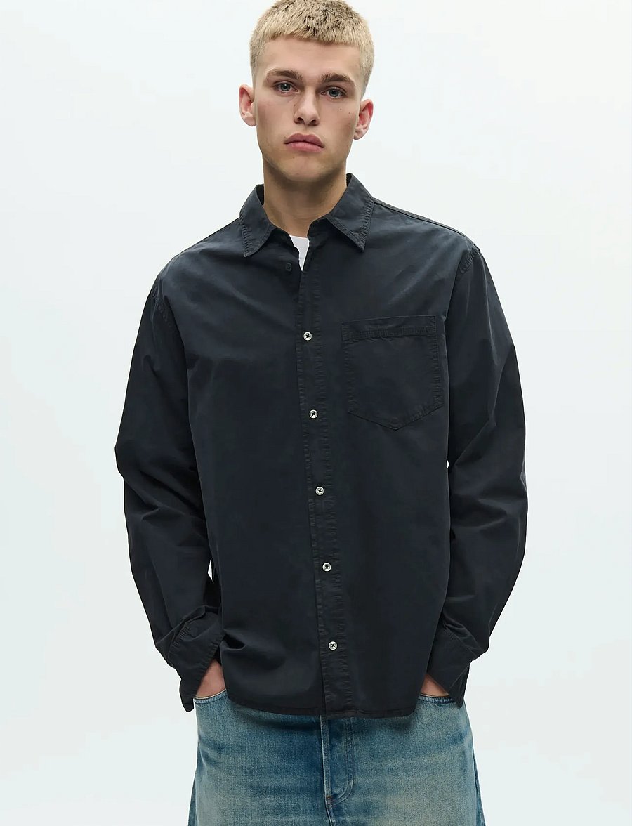 WOOD WOOD - WWNico shirt 25187 - basic-hemden - black - 0