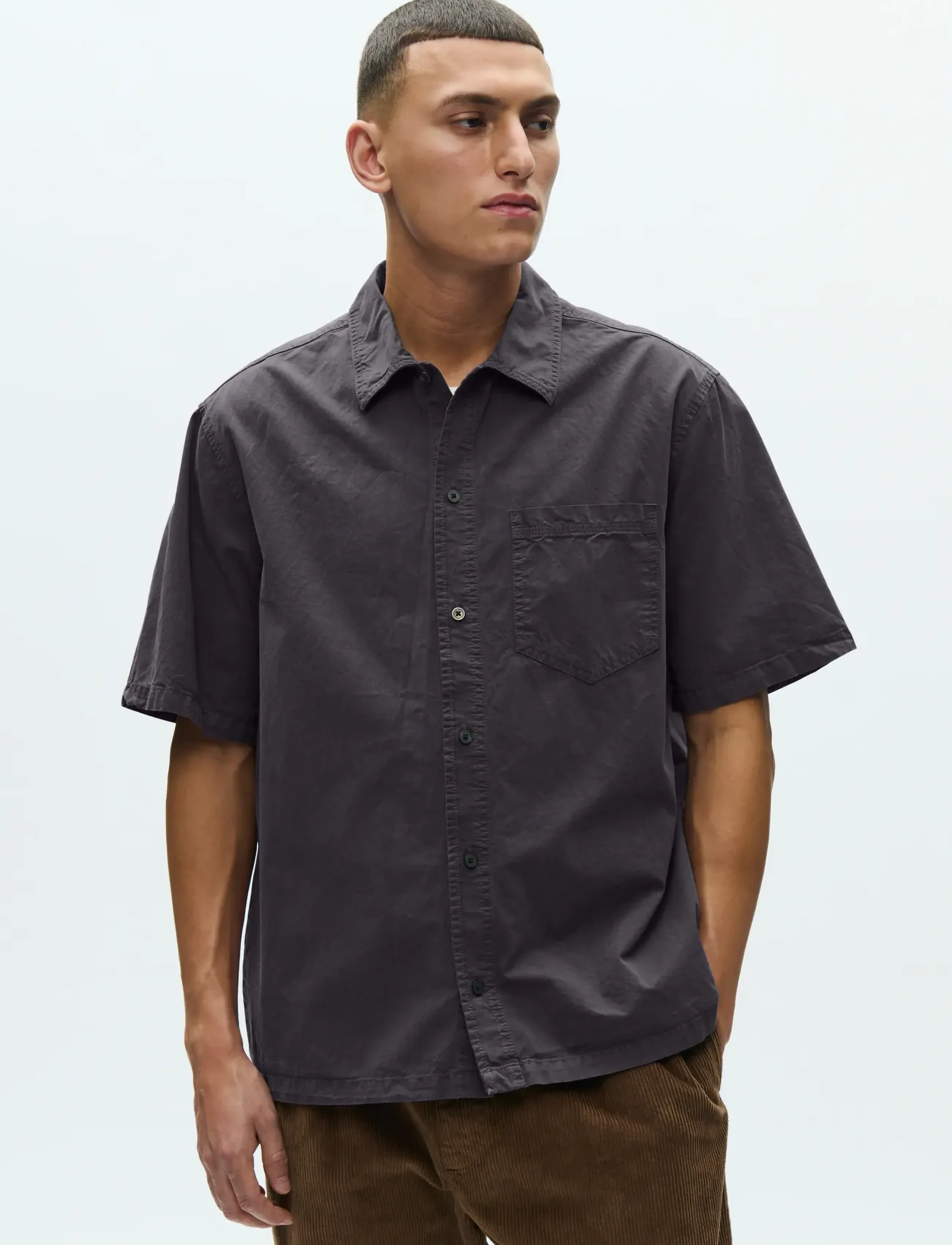 WOOD WOOD WWNico SS Shirt 25187 - Kleding - BLACK / black