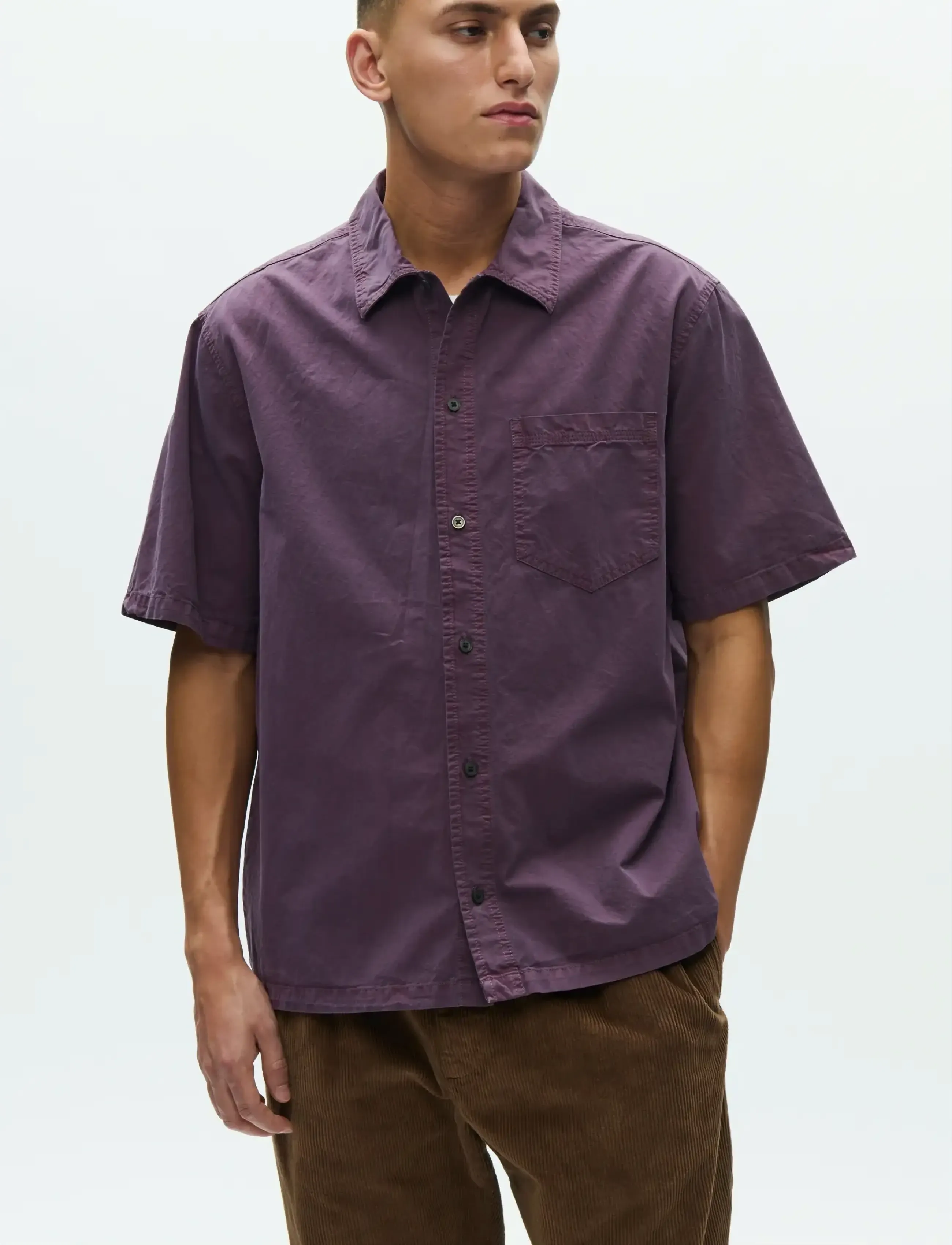WOOD WOOD WWNico SS Shirt 25187 - Kollektsioonid - VINTAGE VIOLET / burgundy