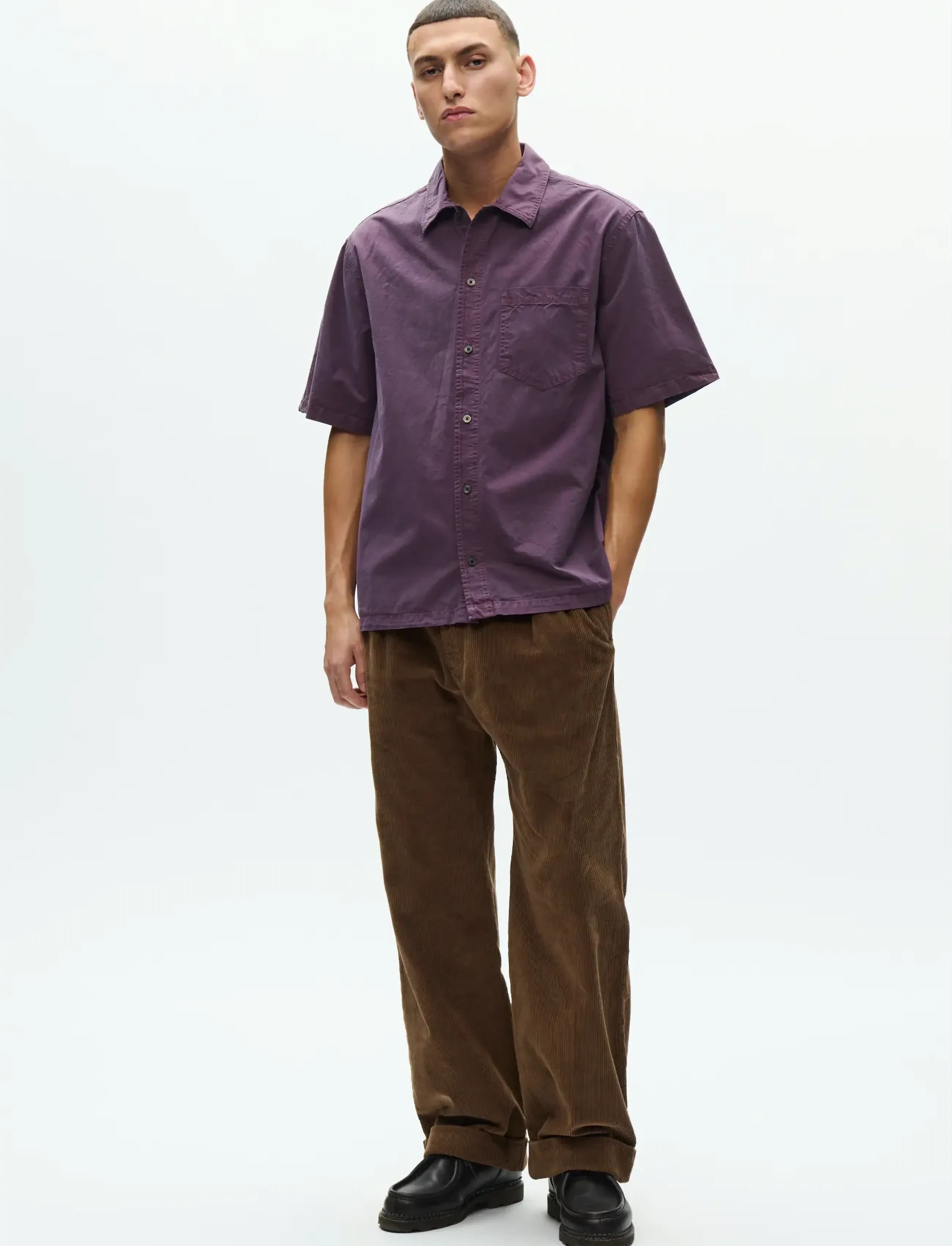 WOOD WOOD - WWNico SS Shirt 25187 - chemises basiques - vintage violet - 2
