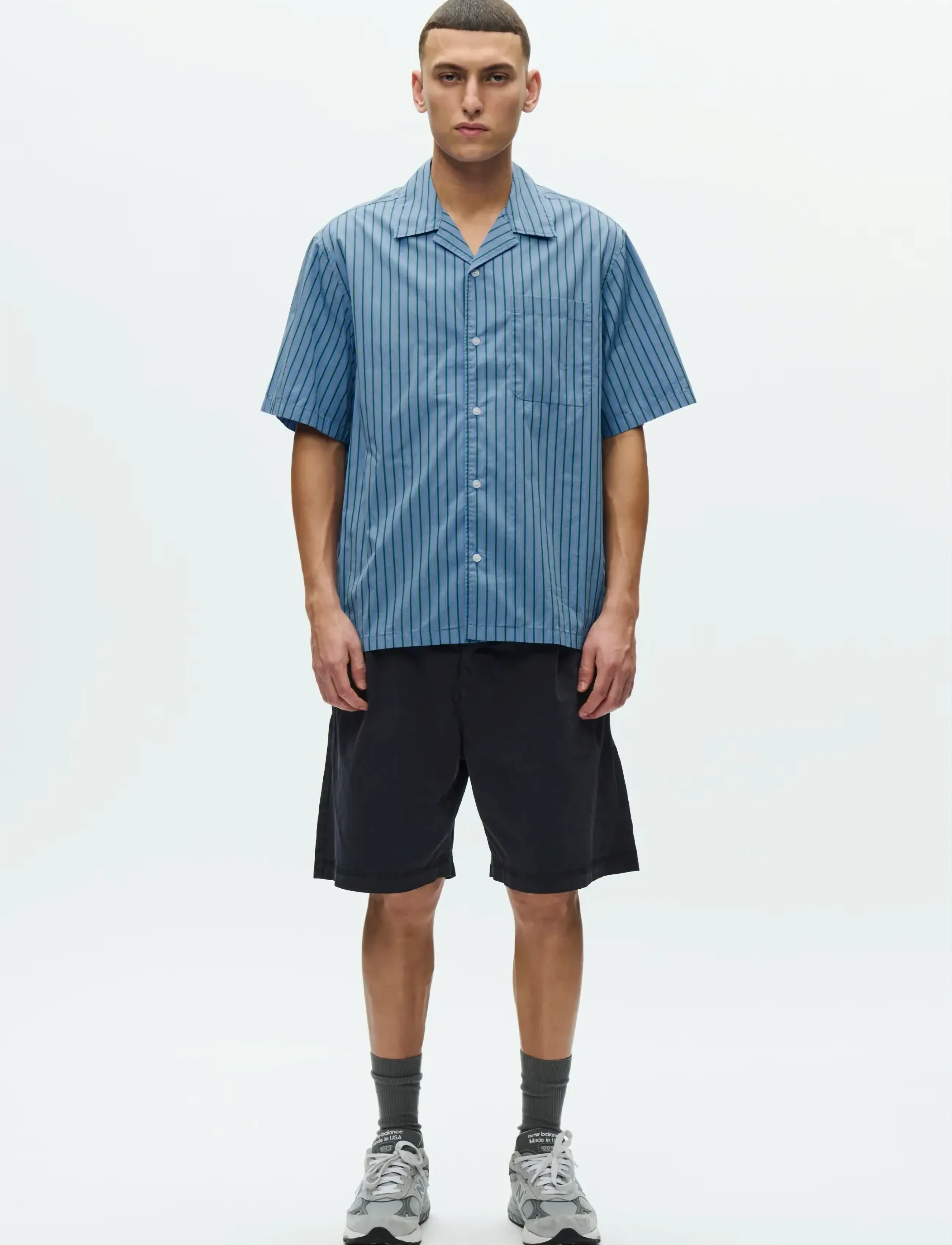 WOOD WOOD - WWNico SS shirt 25115 - triibulised särgid - azurine stripe - 2