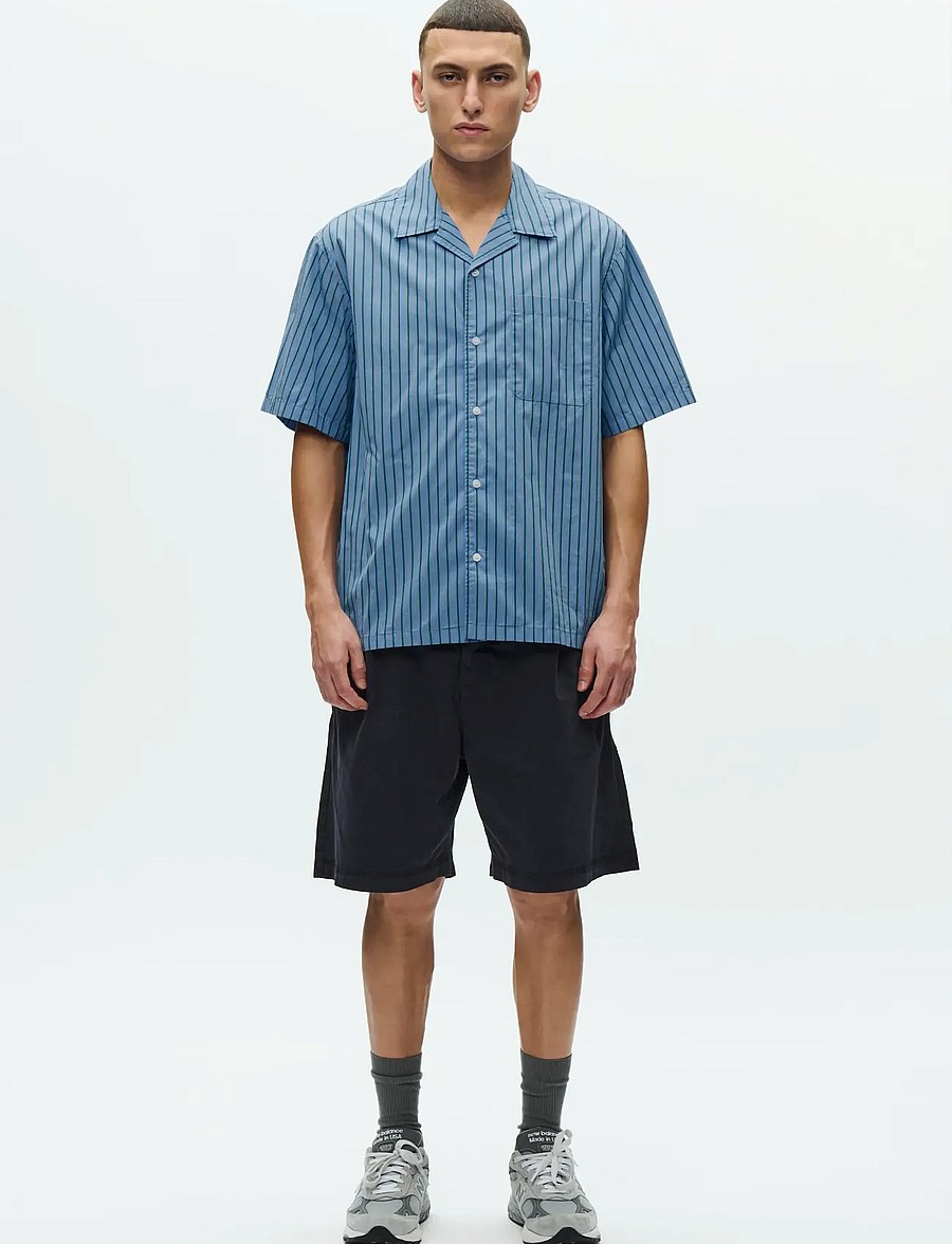 WOOD WOOD - WWNico SS shirt 25115 - randiga skjortor - azurine stripe - 2