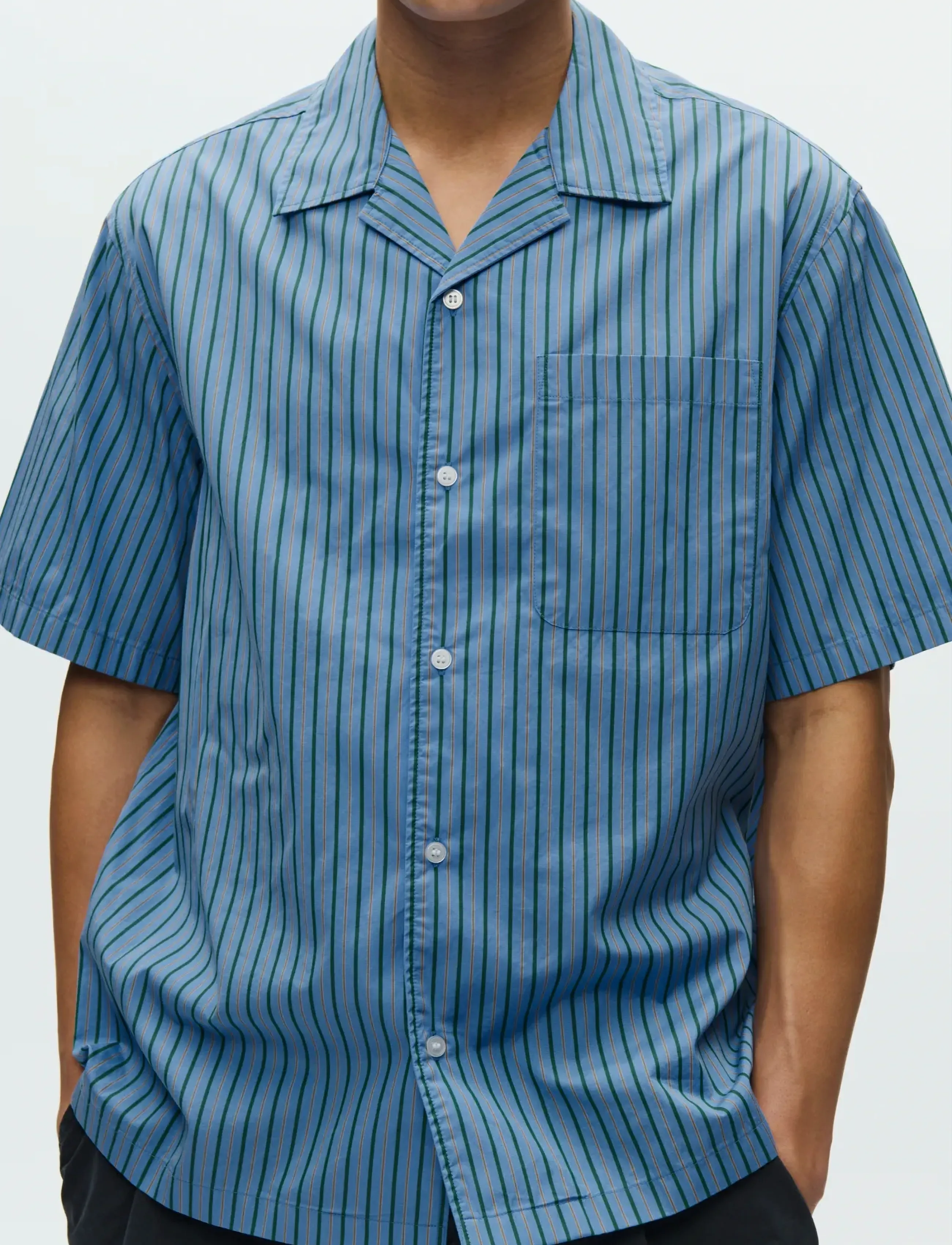 WOOD WOOD - WWNico SS shirt 25115 - triibulised särgid - azurine stripe - 4