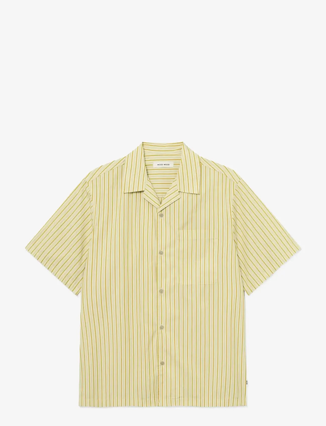 WOOD WOOD - WWNico SS shirt 25115 - basic skjortor - golden palm stripe - 1
