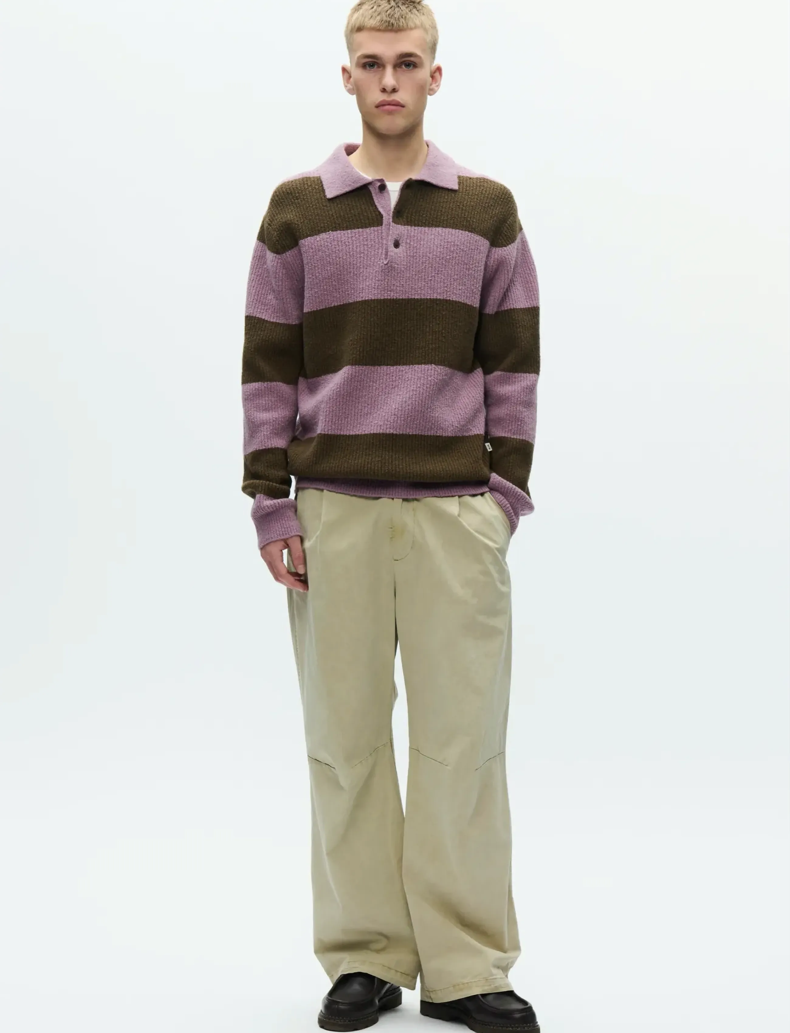 WOOD WOOD - WWKimse polo 25363 - poloer i strik med lange ærmer - elderberry stripe - 2