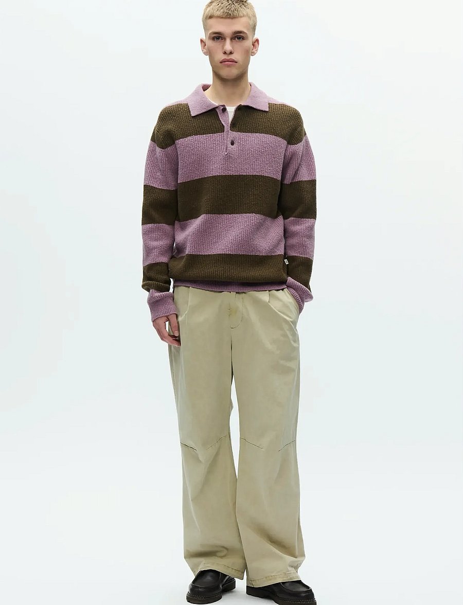 WOOD WOOD - WWKimse polo 25363 - long-sleeved knitted polos - elderberry stripe - 2