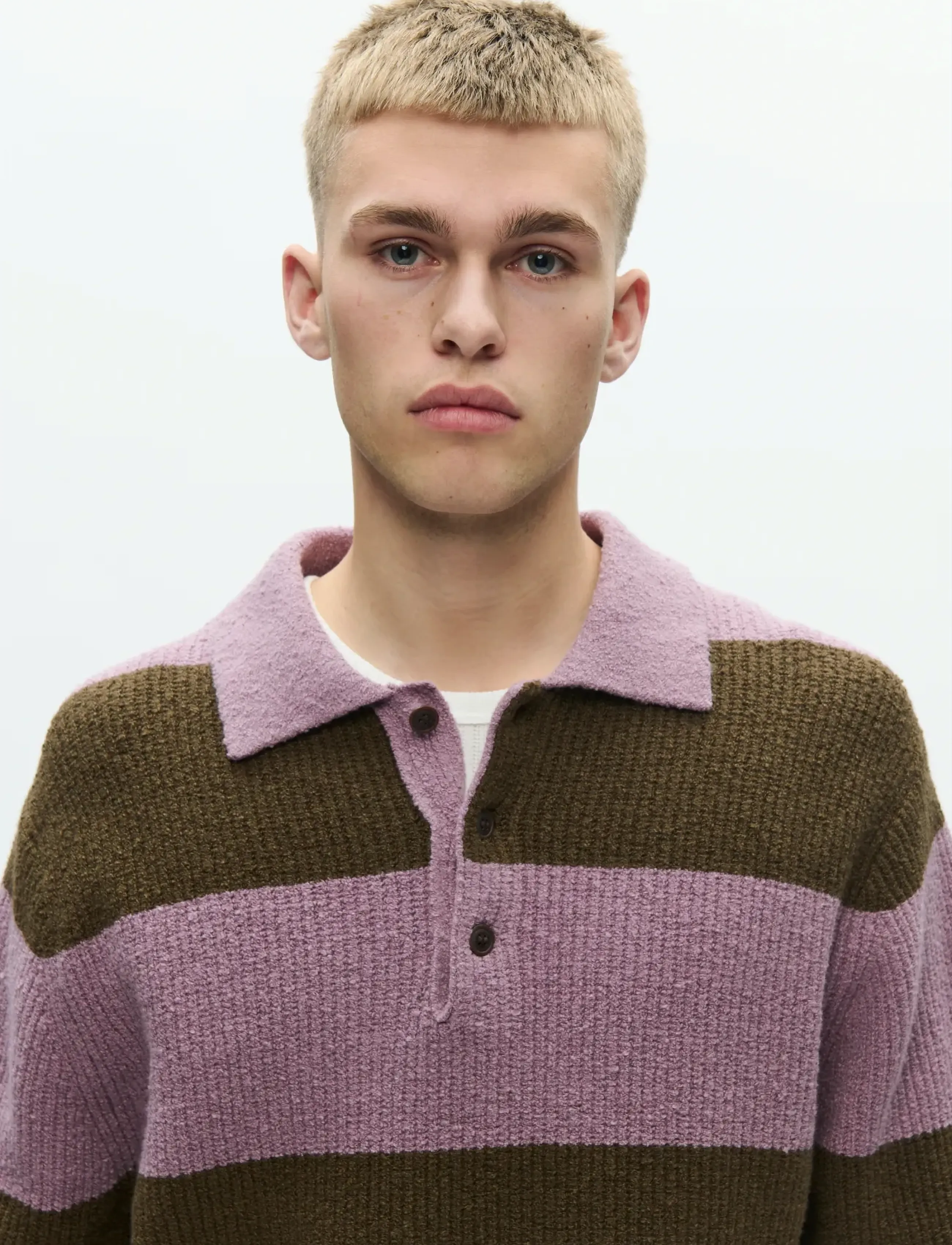 WOOD WOOD - WWKimse polo 25363 - poloer i strik med lange ærmer - elderberry stripe - 4