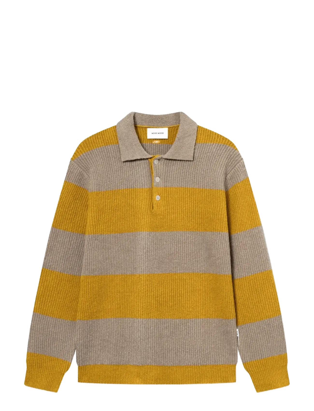 WOOD WOOD WWKimse polo 25363 - Strickmode - GOLDEN PALM STRIPE / yellow
