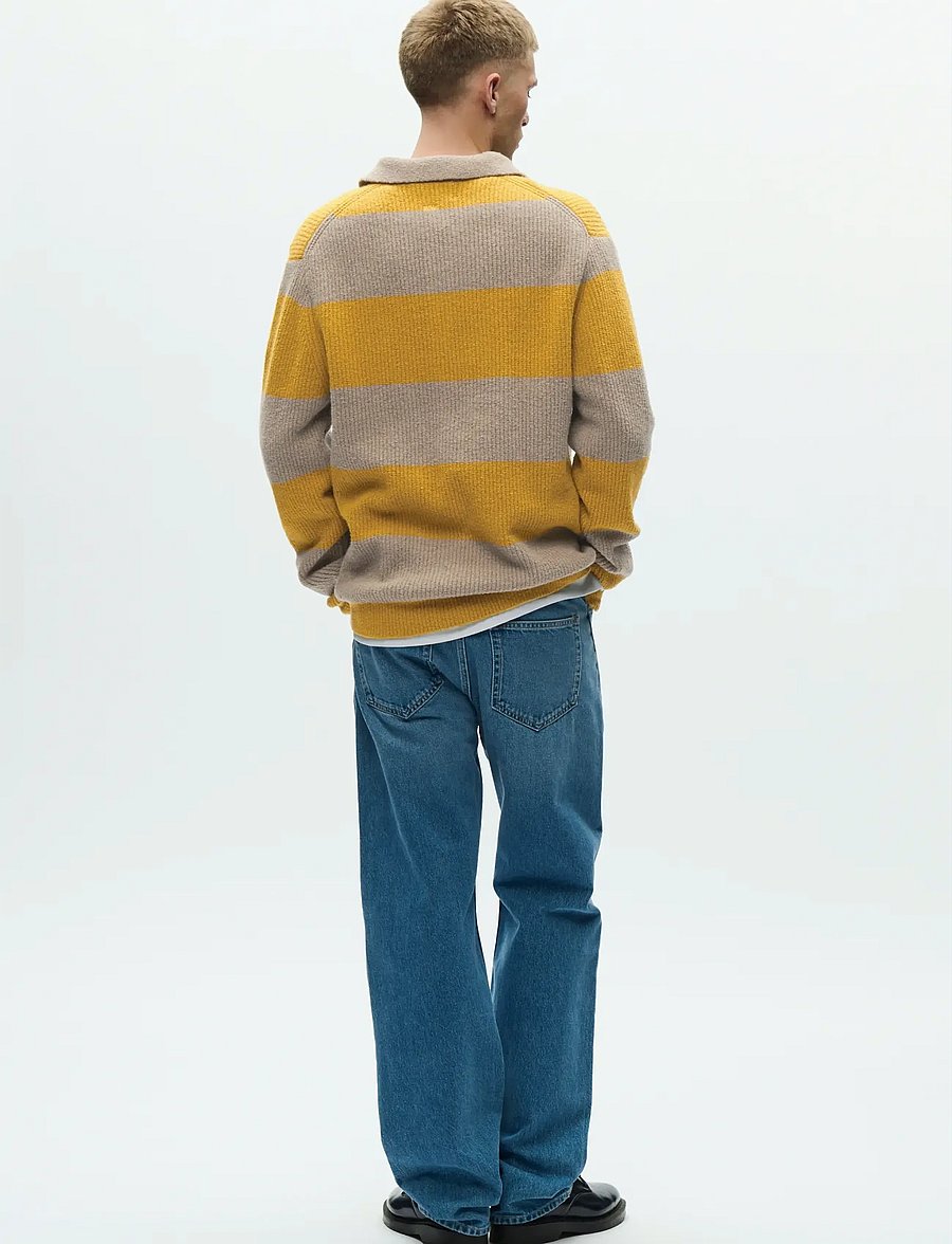 WOOD WOOD - WWKimse polo 25363 - long-sleeved knitted polos - golden palm stripe - 3