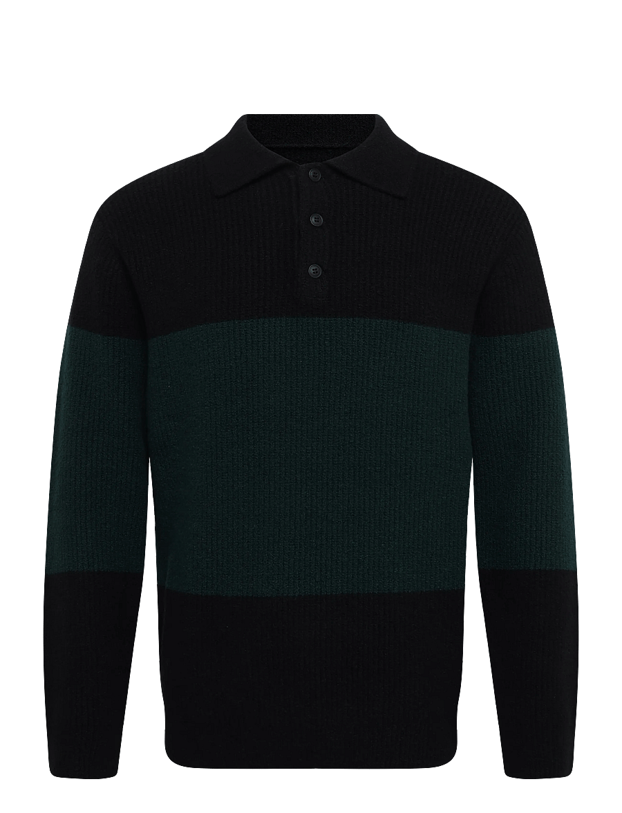 WOOD WOOD - WWKimse polo 25363 - long-sleeved knitted polos - ponderosa pine stripe - 1