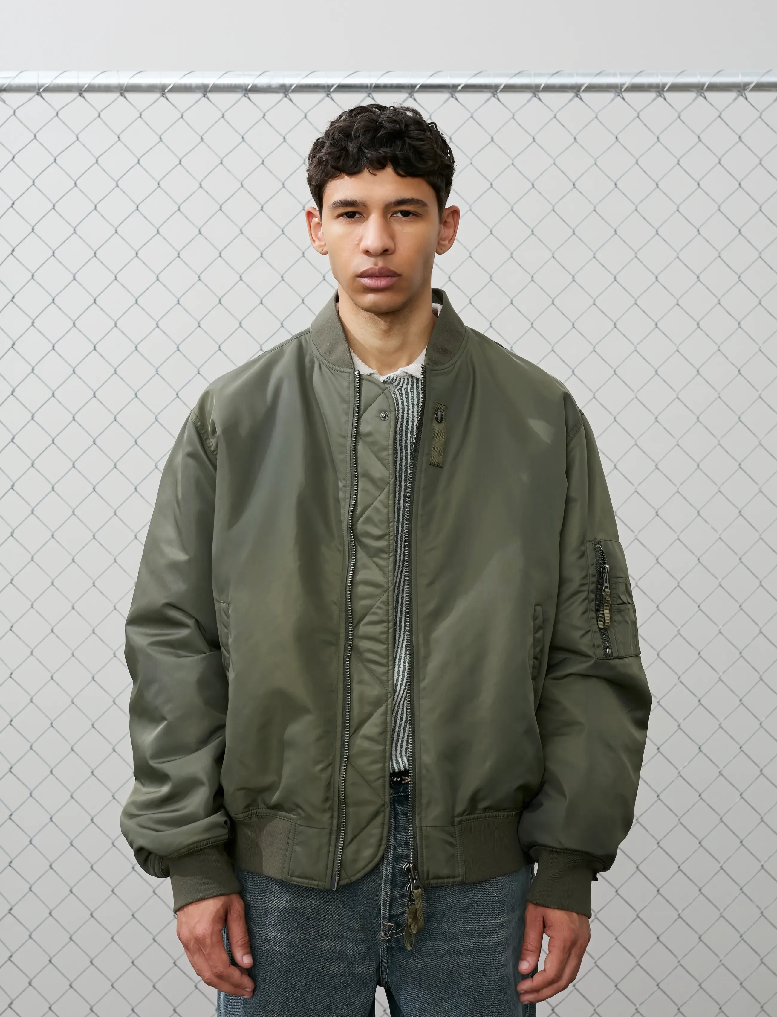 WOOD WOOD Wwpoul Bomber Jacket 25338, XXL, Khaki green, Jakker > Bomberjakker, Herre