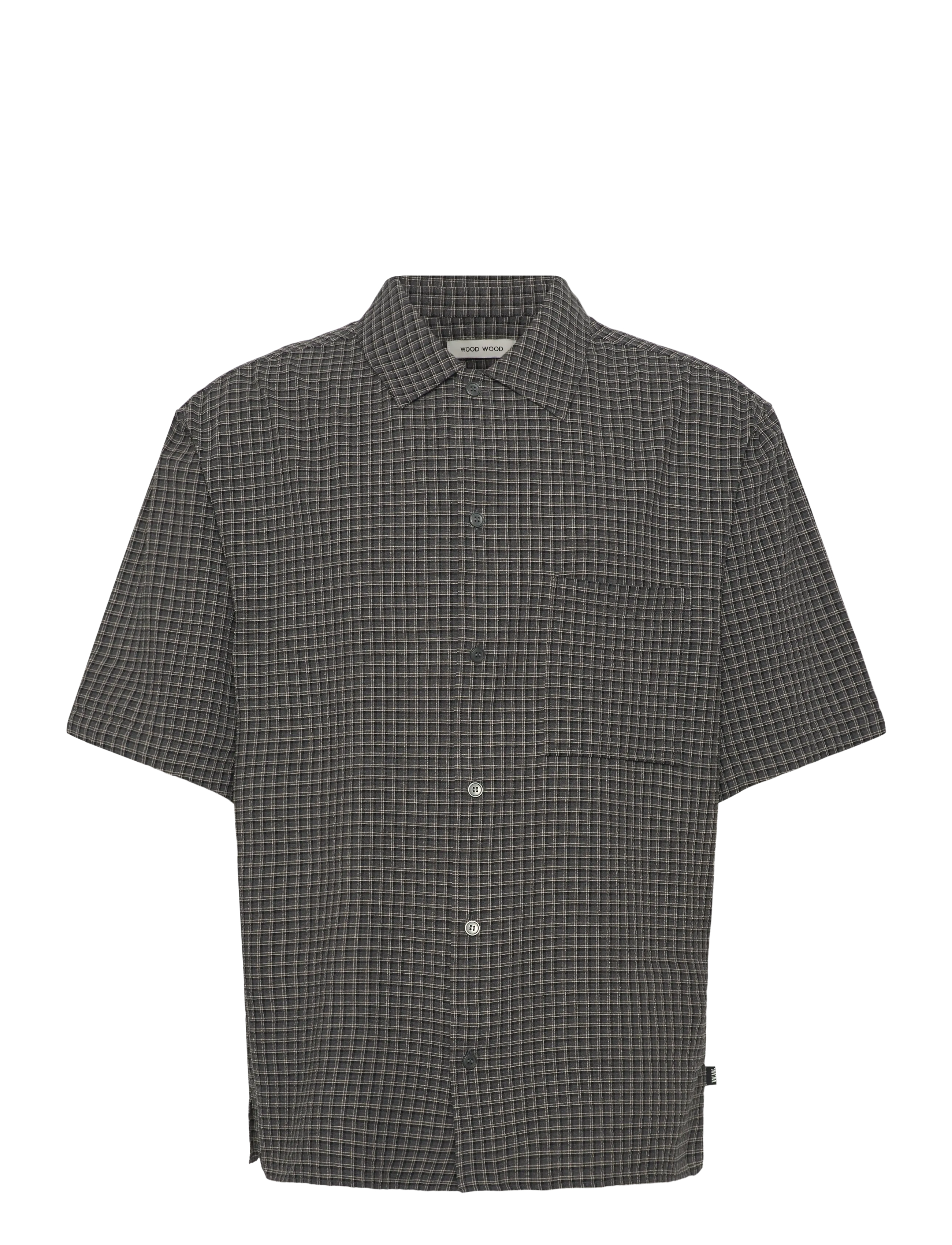 WOOD WOOD WWCarter SS shirt 25179 - Neuheiten - BLACK CHECK / black
