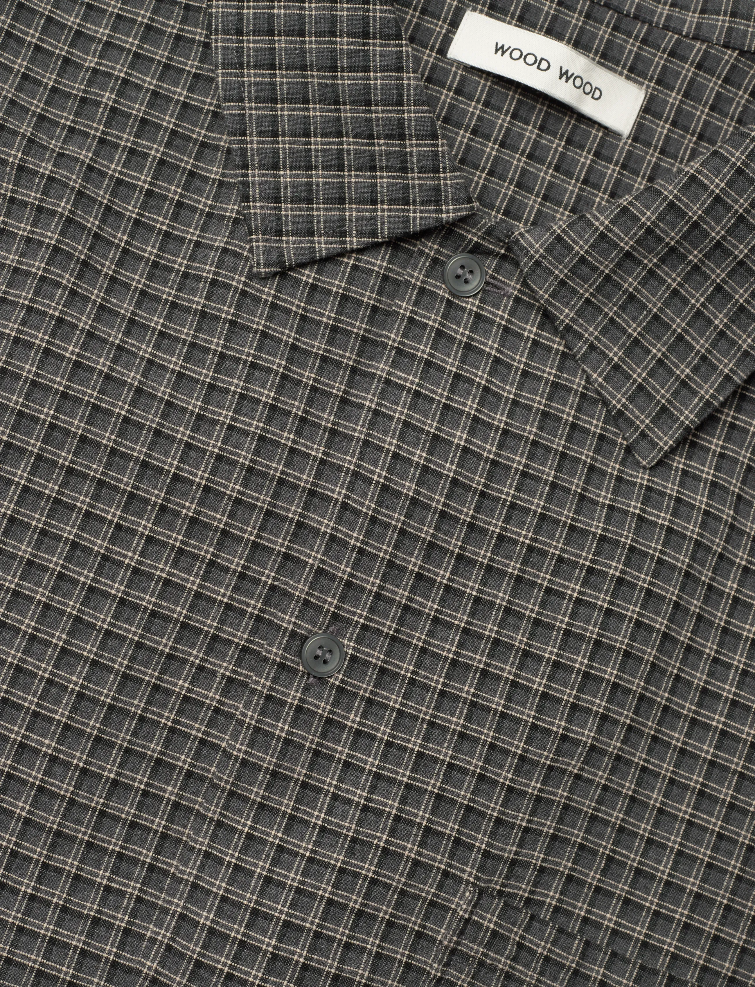 WOOD WOOD - WWCarter SS shirt 25179 - podstawowe koszulki - black check - 2