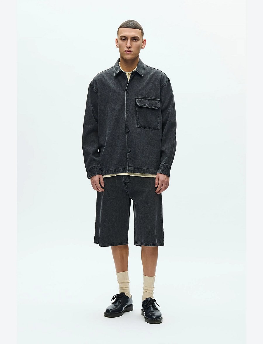 WOOD WOOD - WWDavid overshirt 25354 - Überhemden - washed black - 0