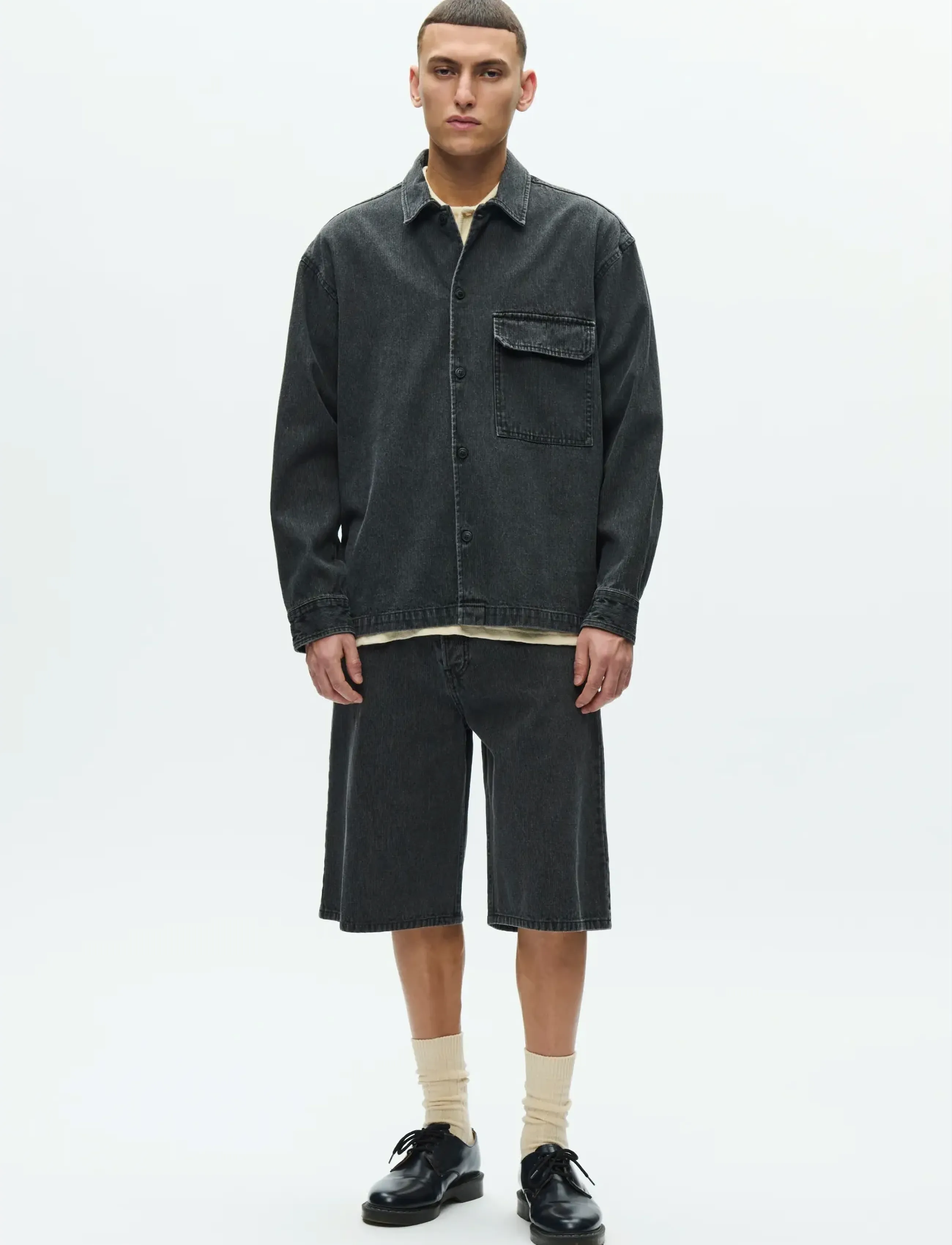 WOOD WOOD - WWDavid overshirt 25354 - jackets & coats - washed black - 2