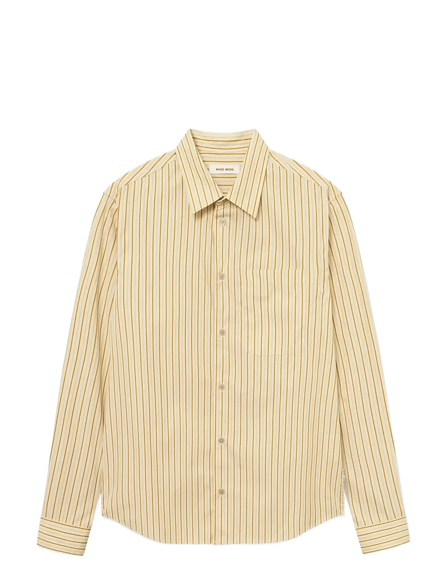 WOOD WOOD - WWNico shirt 25115 - basic-hemden - golden palm stripe - 1