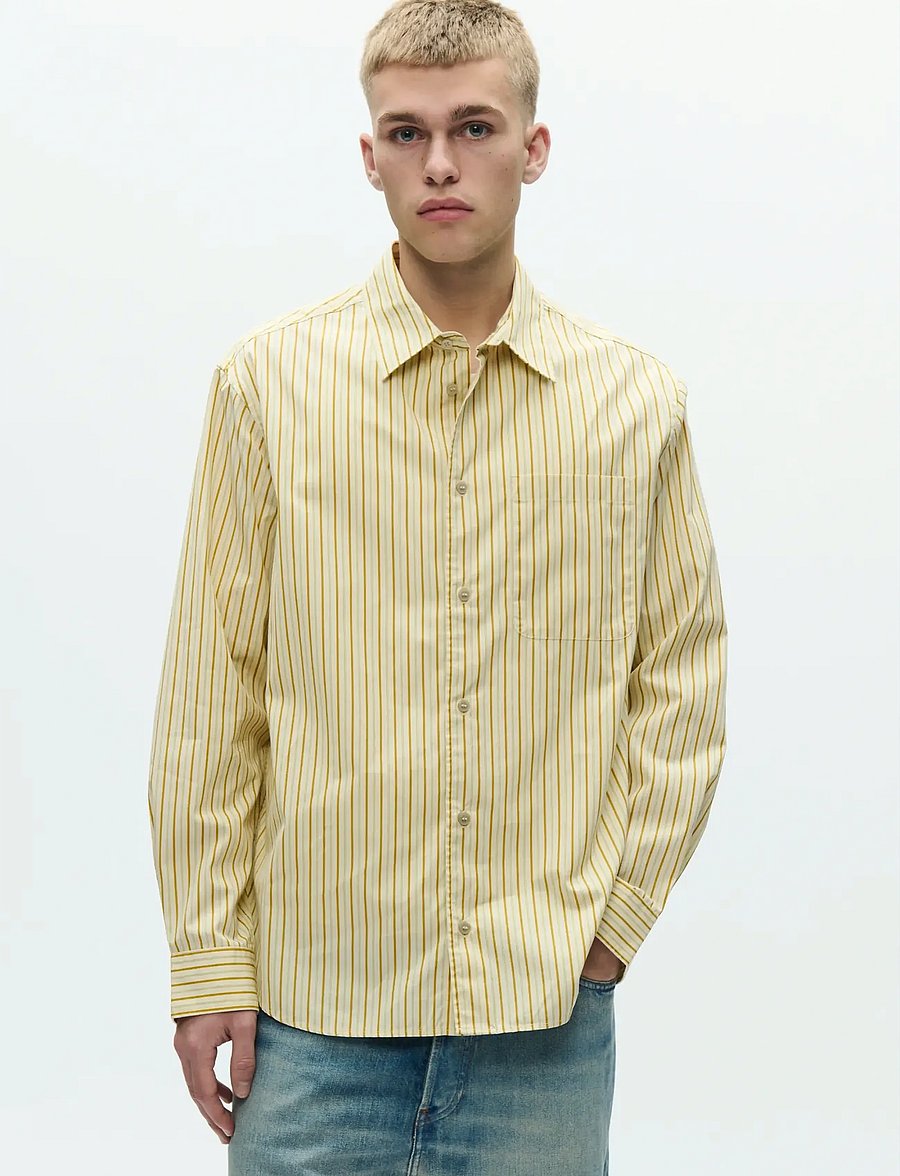 WOOD WOOD - WWNico shirt 25115 - basic-hemden - golden palm stripe - 0