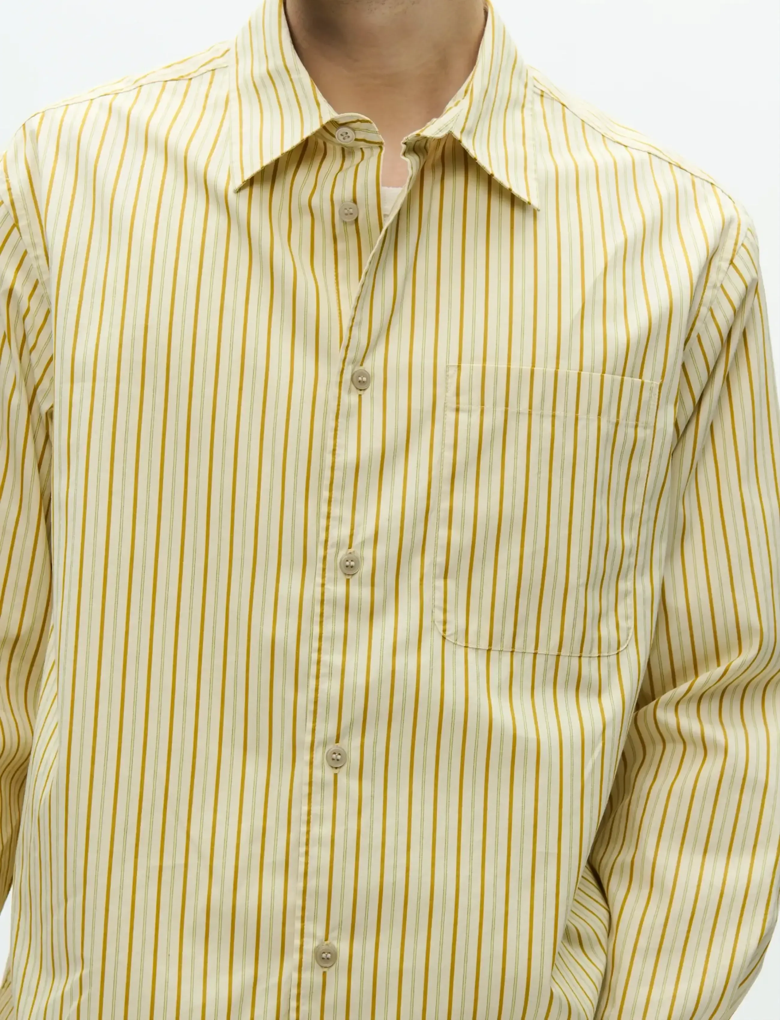 WOOD WOOD - WWNico shirt 25115 - basic skjorter - golden palm stripe - 4
