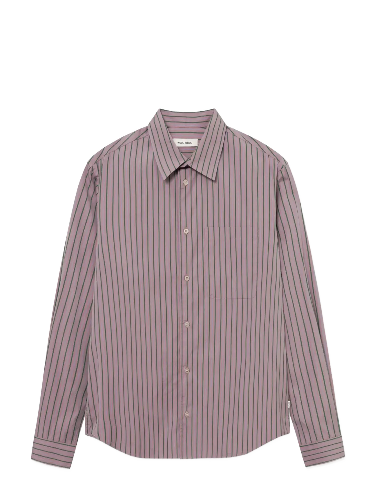 WOOD WOOD WWNico shirt 25115 - Stribede skjorter - VERDANT GREEN STRIPE / pink/rose