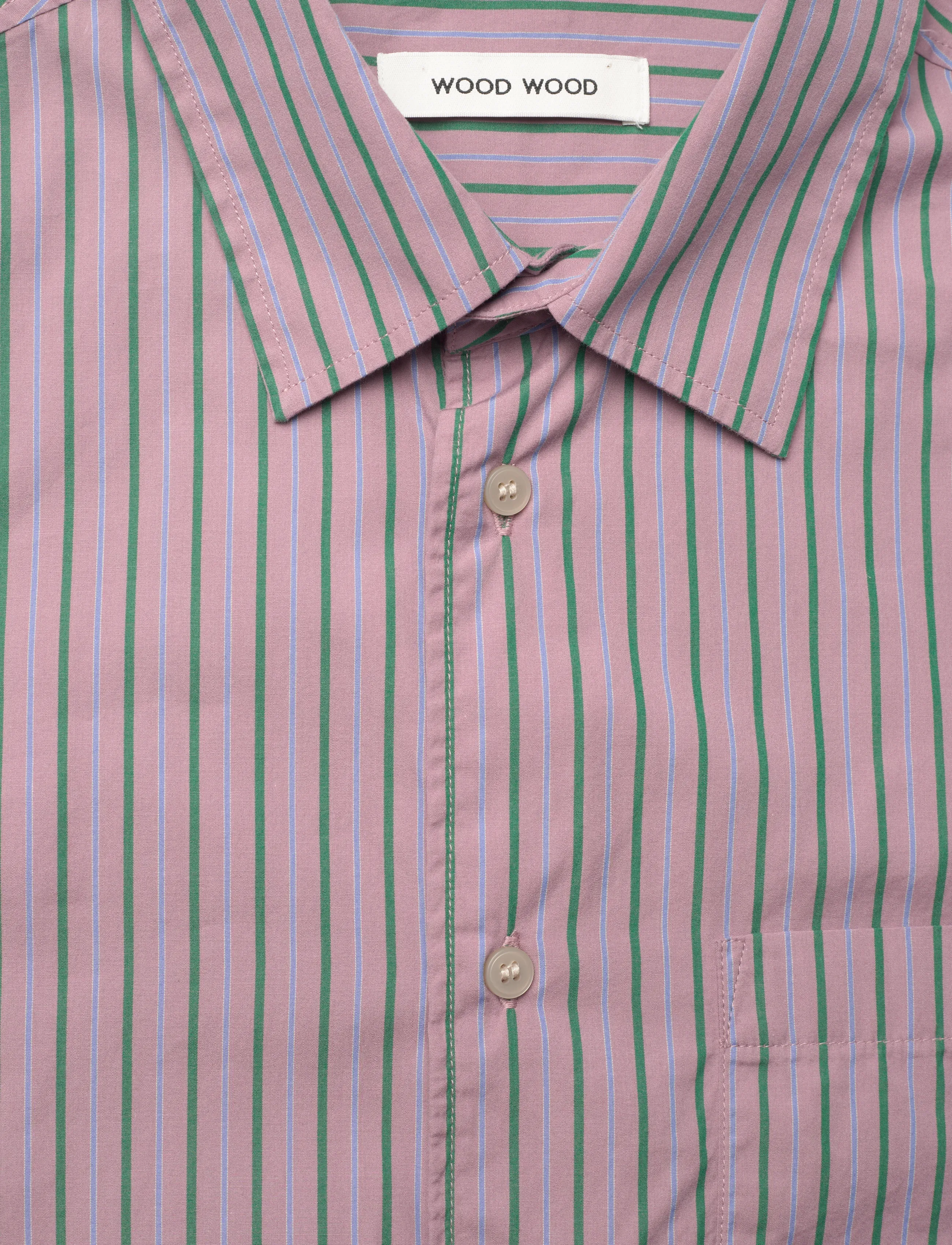 WOOD WOOD - WWNico shirt 25115 - bolir - verdant green stripe - 1