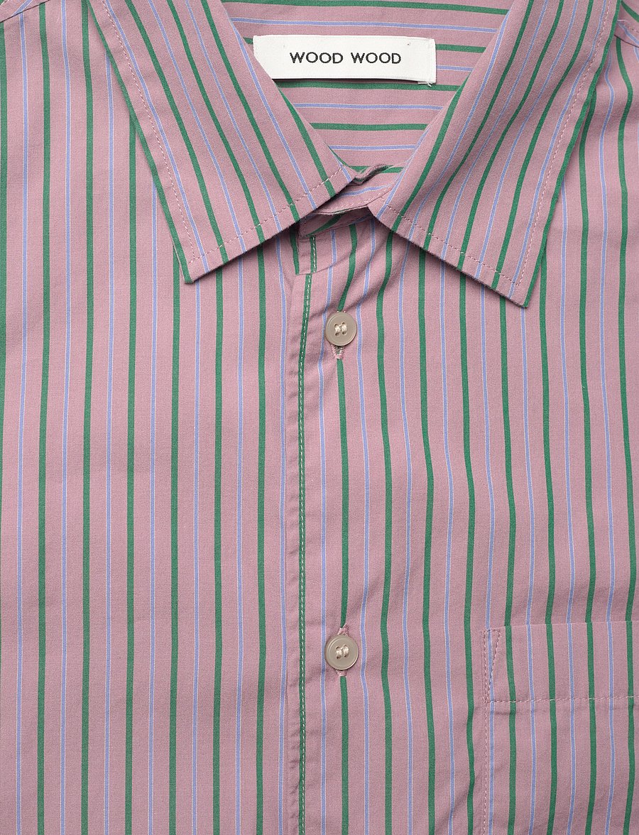 WOOD WOOD - WWNico shirt 25115 - basic skjorter - verdant green stripe - 1