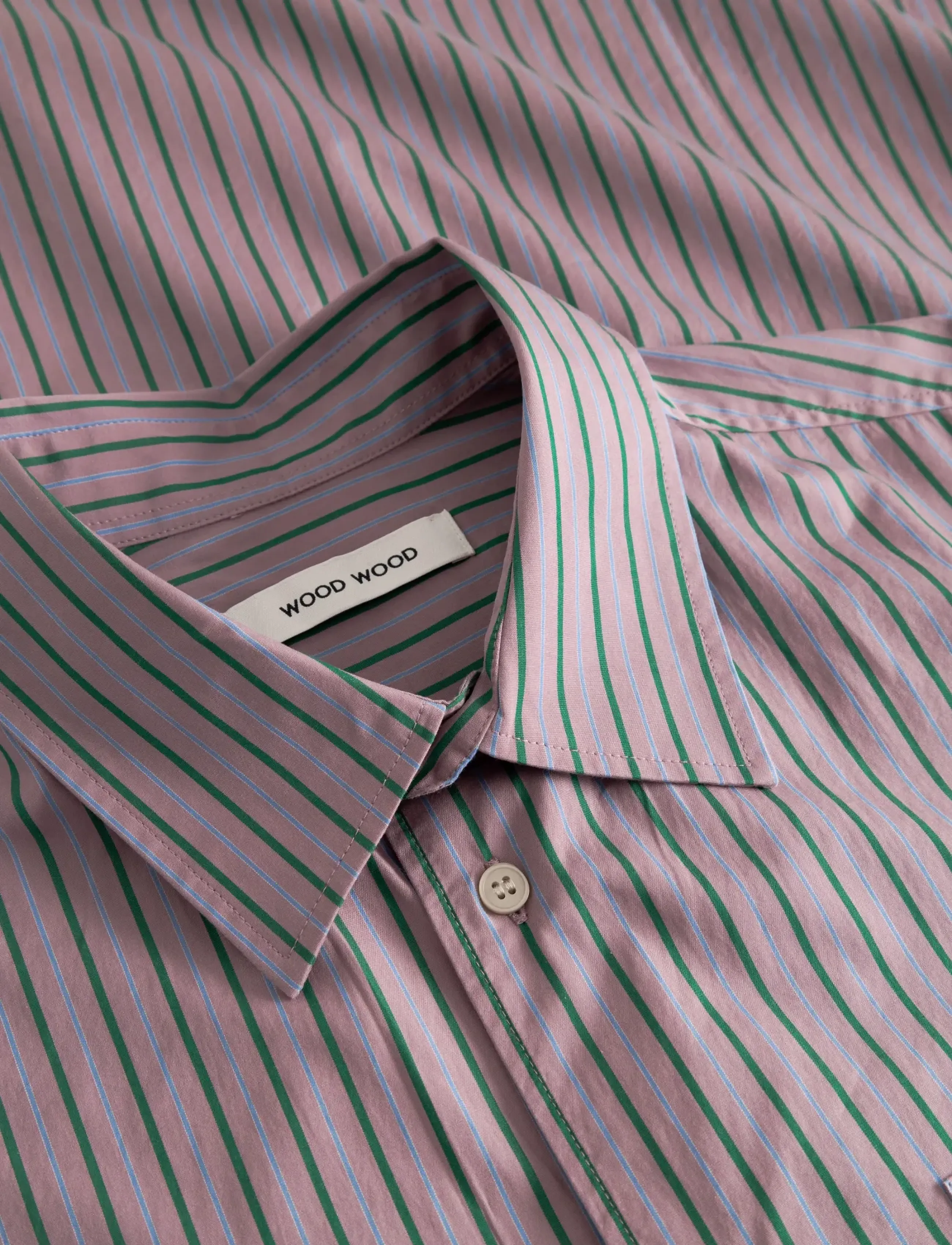 WOOD WOOD - WWNico shirt 25115 - bolir - verdant green stripe - 2