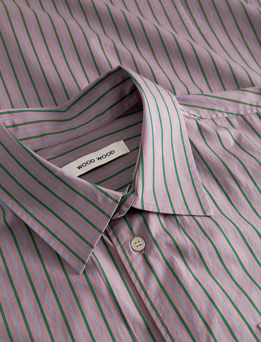 WOOD WOOD - WWNico shirt 25115 - basic skjorter - verdant green stripe - 2