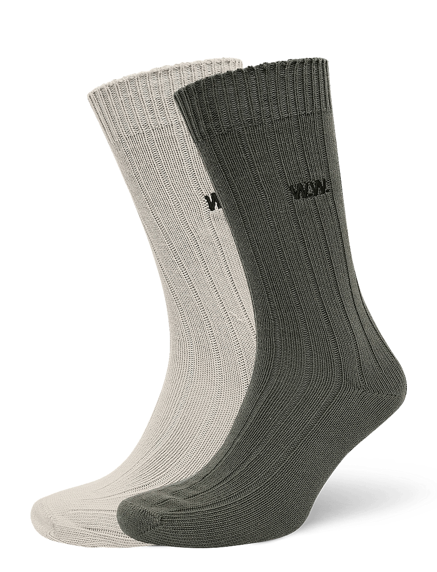 WOOD WOOD - WWDakota 2 pack sock 25330 - tennissocken - silver birch/deep depths - 0