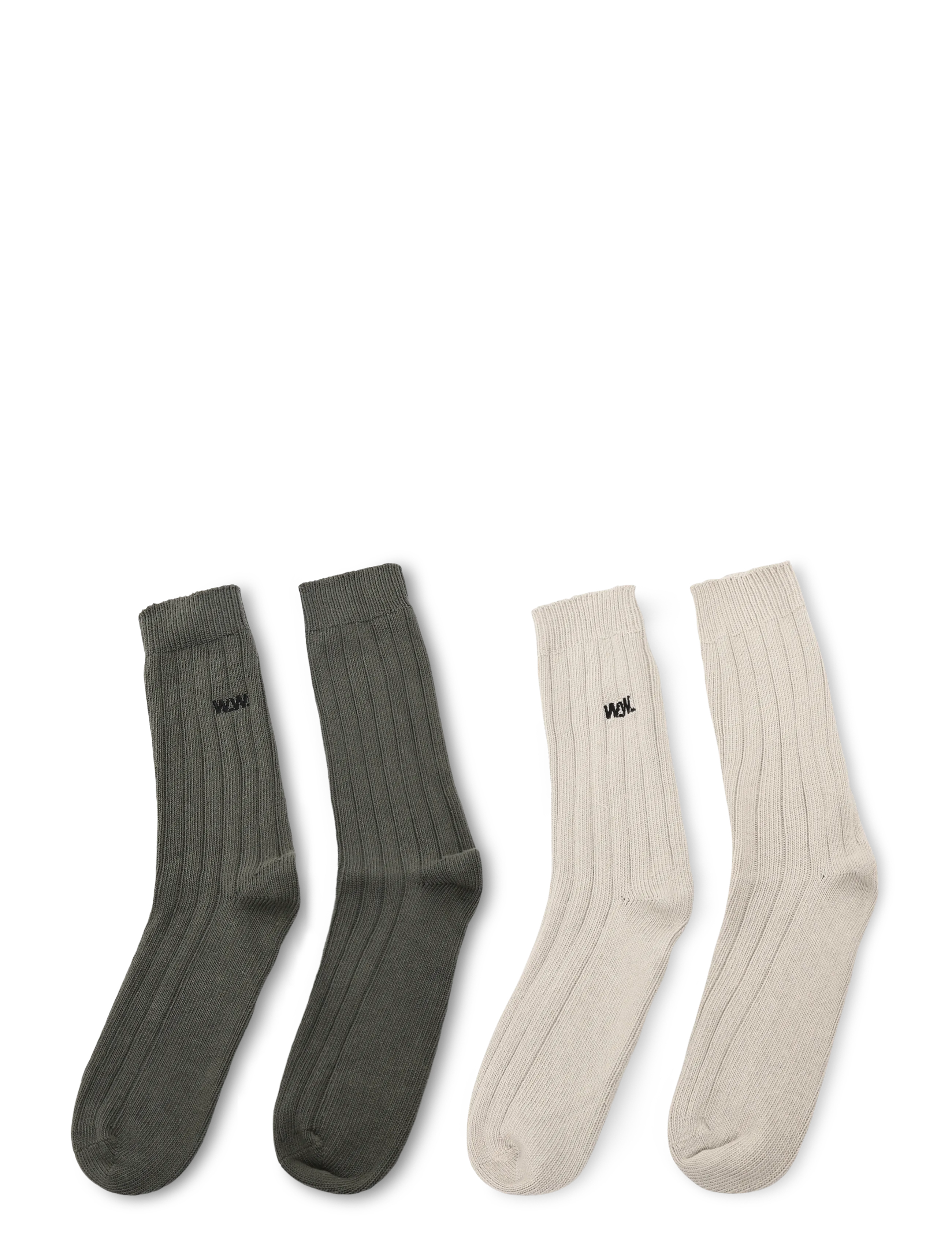 WOOD WOOD - WWDakota 2 pack sock 25330 - crew socks - silver birch/deep depths - 1