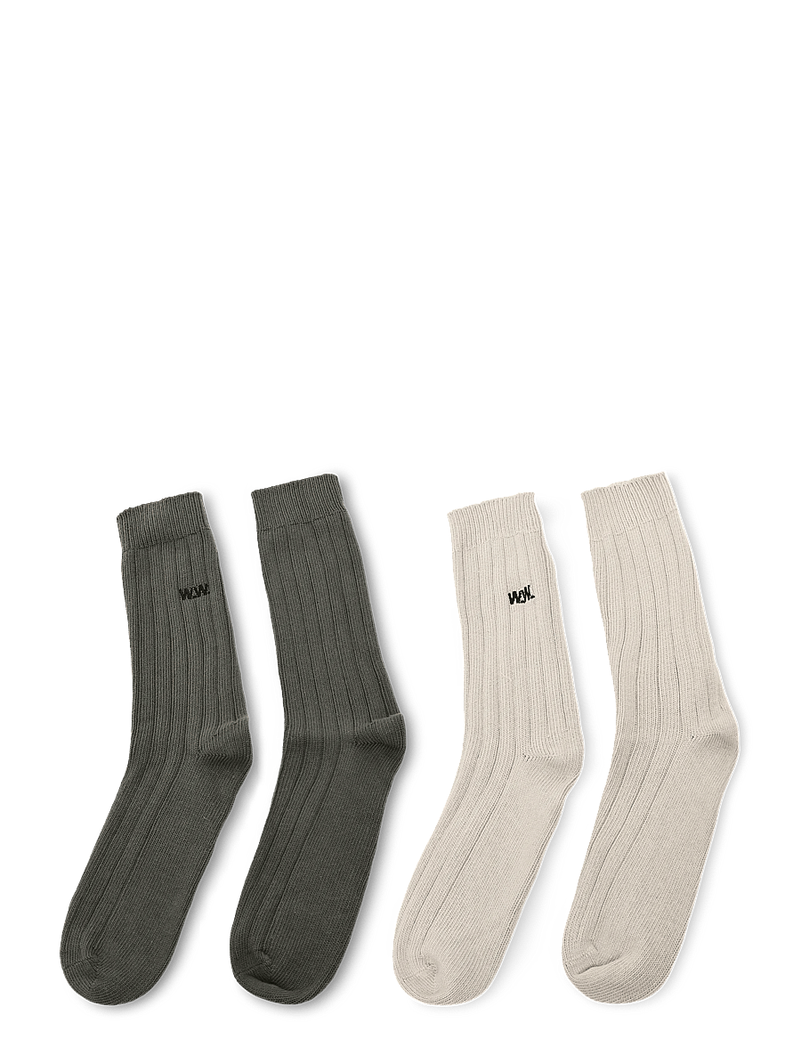 WOOD WOOD - WWDakota 2 pack sock 25330 - tennissocken - silver birch/deep depths - 1
