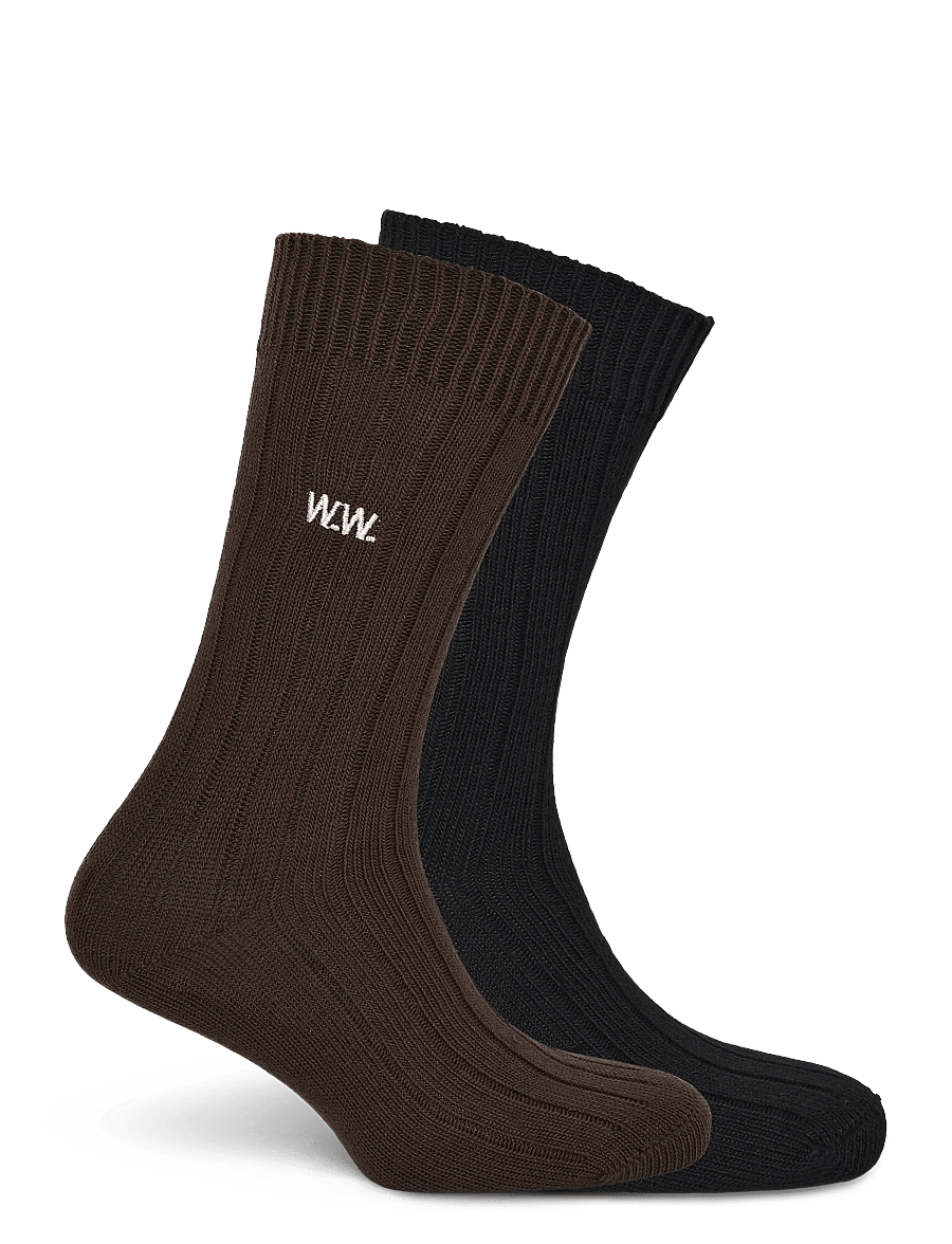 WOOD WOOD - WWDakota 2 pack sock 25330 - tennissocken - desert palm/black - 0