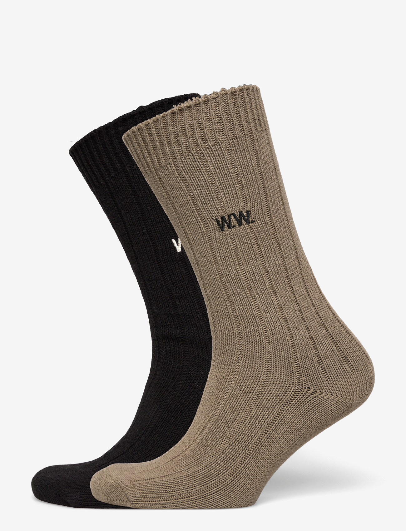 WOOD WOOD - WWDakota 2 pack sock 25330 - crew-socken - seneca rock/ black - 0