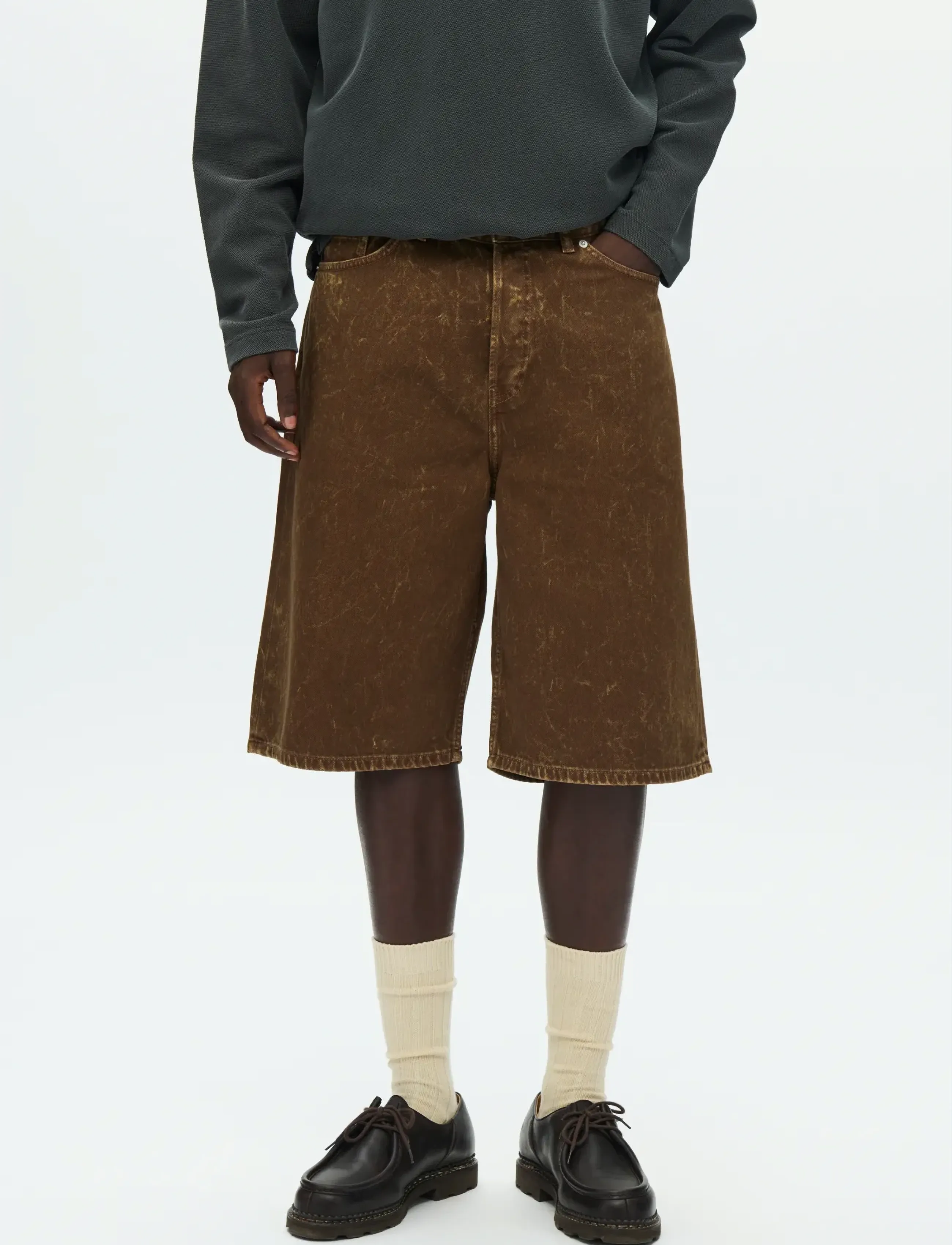 WOOD WOOD WWType 16 jorts 25377 - Streetwear - BROWN MARBLE / brown