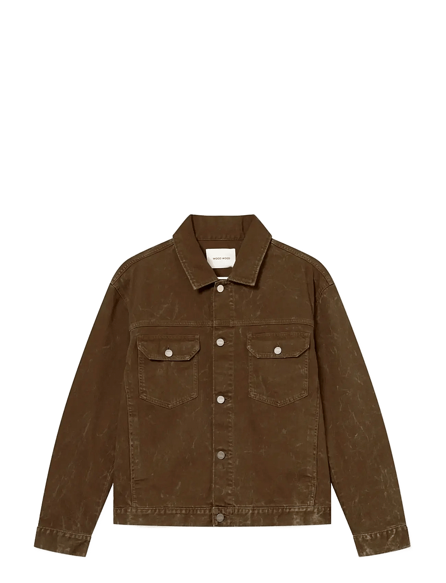 WOOD WOOD - WWType 10 jacket 25377 - unlined denim jackets - brown marble - 1