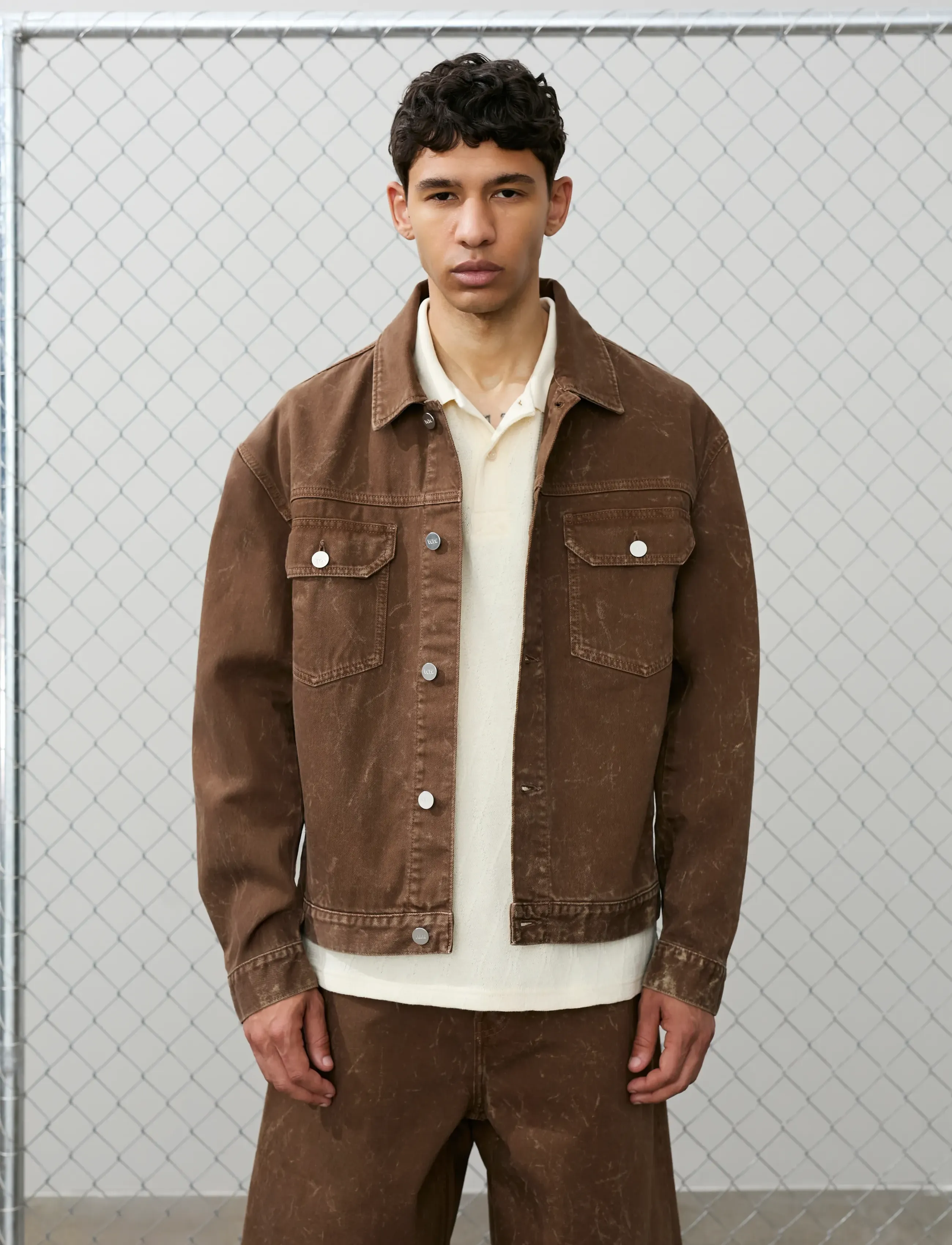 WOOD Wwtype 10 Jacket 25377, M, Denim, Braun - Unlined Denim Jackets, Männerswear