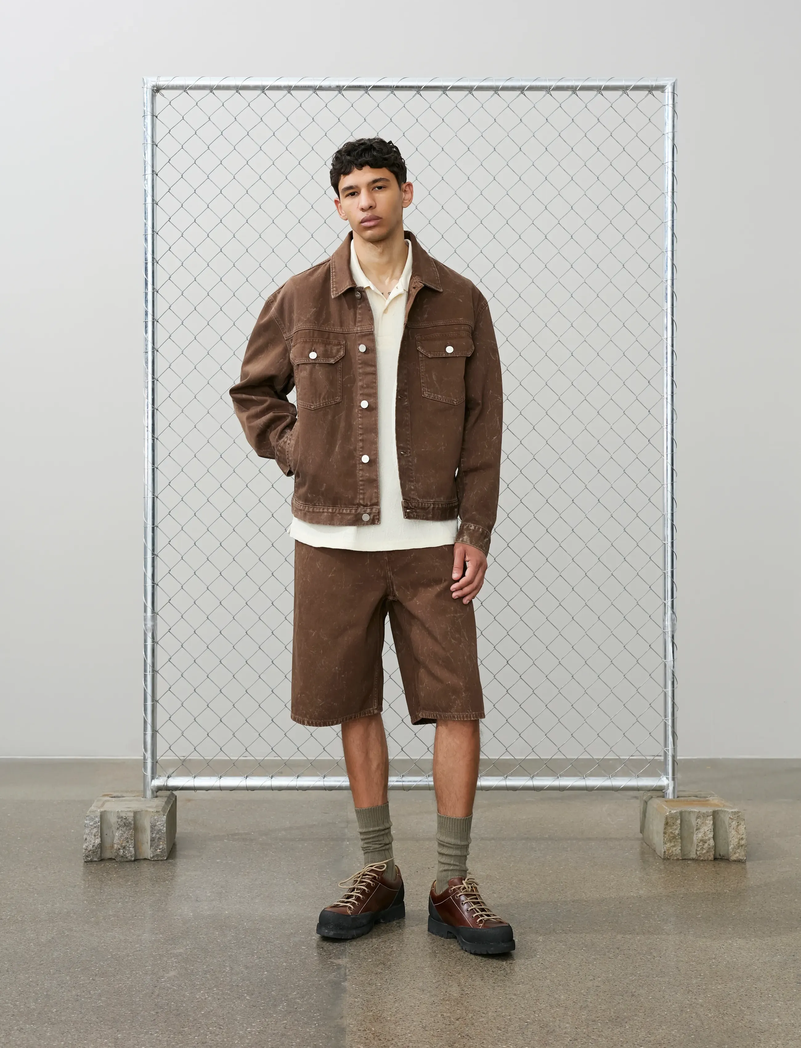 WOOD WOOD - WWType 10 jacket 25377 - ungefütterte denimjacken - brown marble - 2