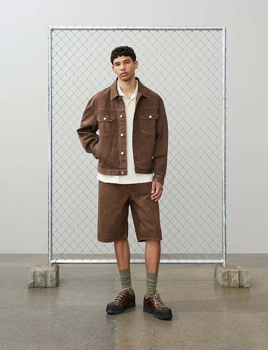 WOOD WOOD - WWType 10 jacket 25377 - unlined denim jackets - brown marble - 2