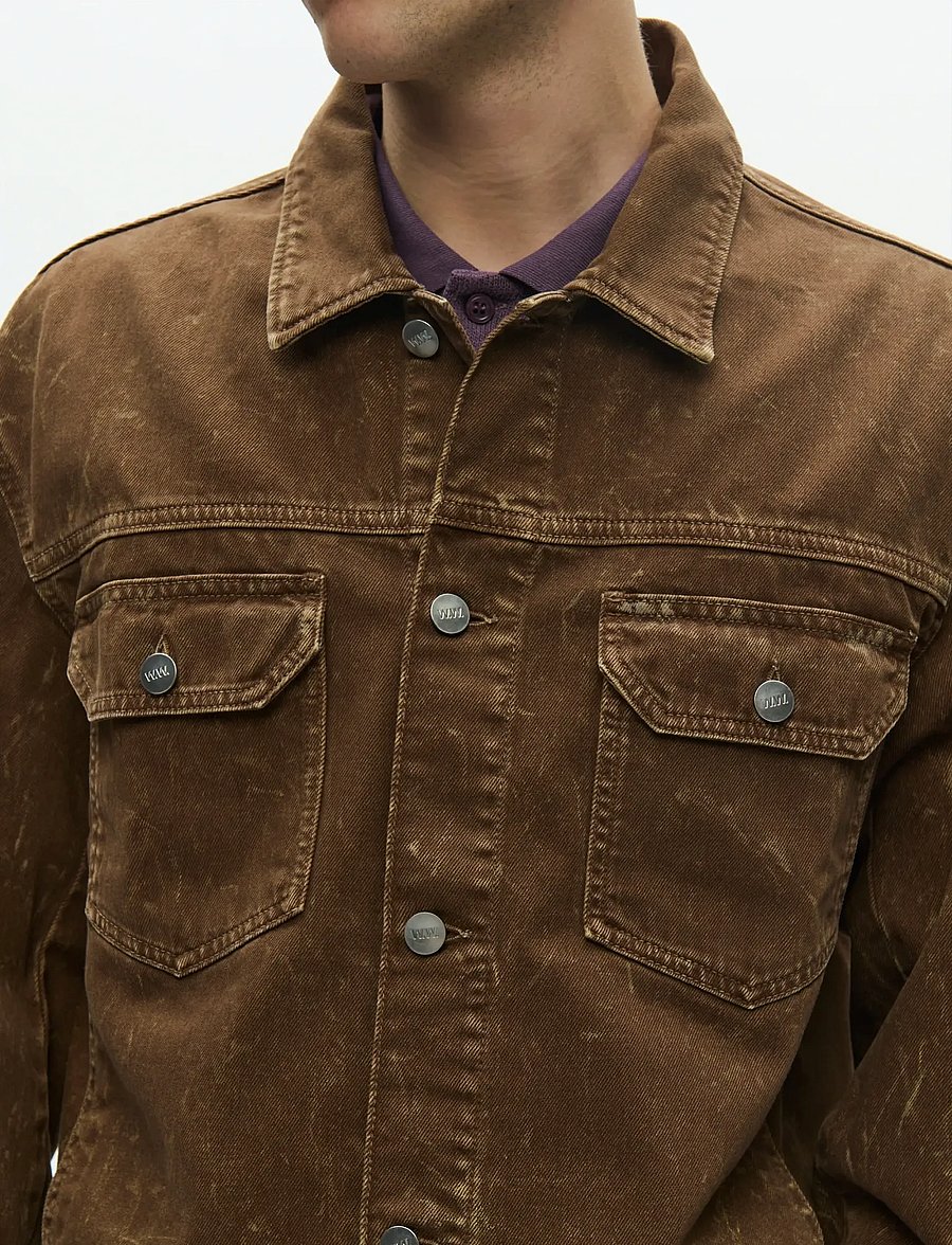 WOOD WOOD - WWType 10 jacket 25377 - unlined denim jackets - brown marble - 3