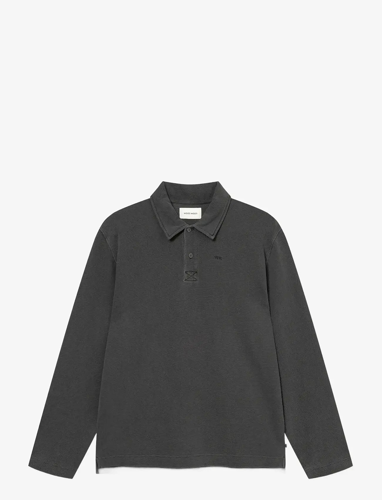 WOOD WOOD - WWThiago polo 25395 - långärmade pikéer - washed black - 1