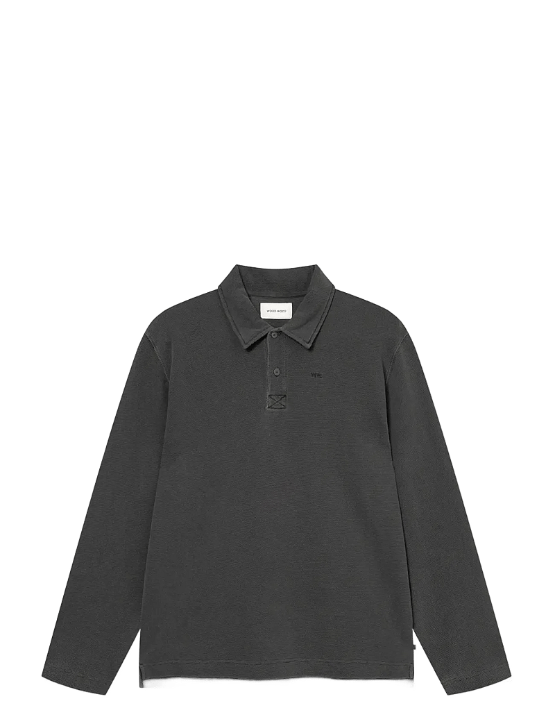 WOOD WOOD - WWThiago polo 25395 - långärmade pikéer - washed black - 1