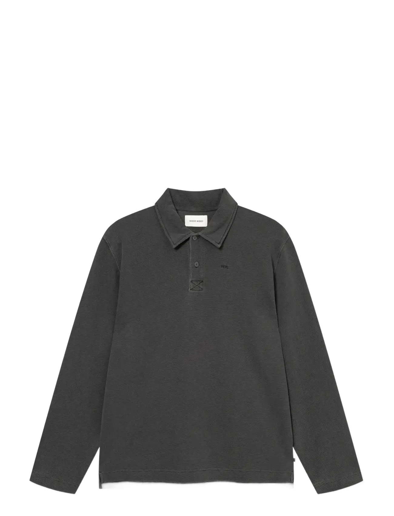 WOOD WOOD - WWThiago polo 25395 - polos à manches longues - washed black - 1