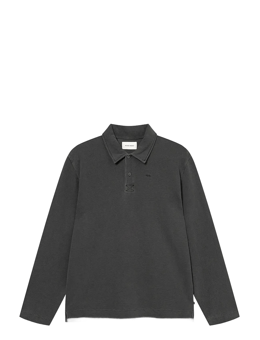 WOOD WOOD - WWThiago polo 25395 - polos à manches longues - washed black - 1